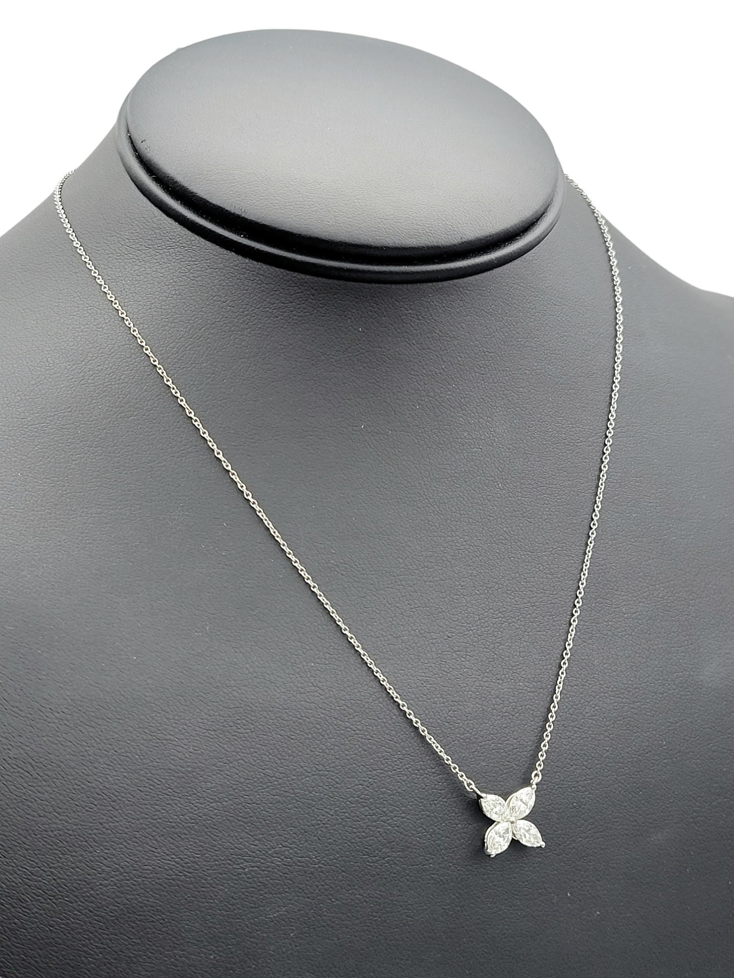 Tiffany & Co. Victoria Diamond .92 Carats Large Pendant Necklace in Platinum For Sale 3