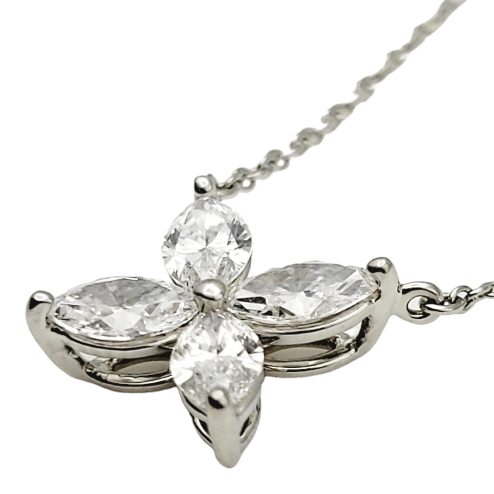 Contemporary Tiffany & Co. Victoria Diamond .92 Carats Large Pendant Necklace in Platinum For Sale