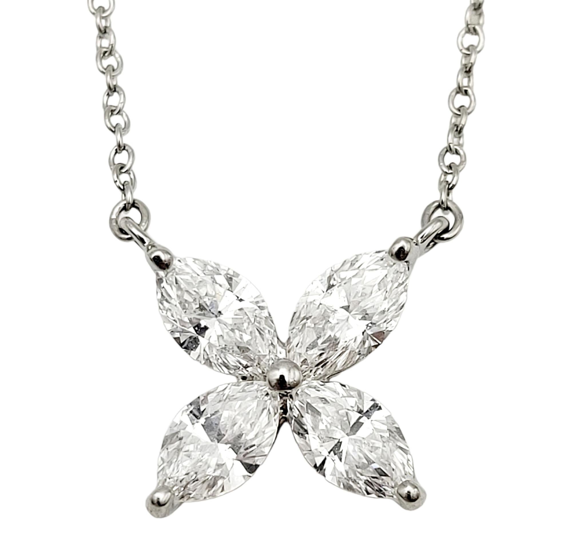 Marquise Cut Tiffany & Co. Victoria Diamond .92 Carats Large Pendant Necklace in Platinum For Sale