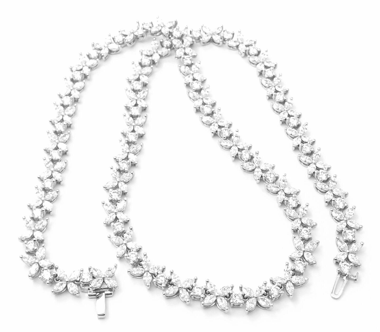 Platinum Diamond Victoria Alternating Graduated Necklace by Tiffany & Co. 
With 146 Round brilliant cut diamonds VS1 clarity, G color total weight approx. 5.52ct
224 Marque diamonds VS1 clarity, G color total weight approx. 7.20ct
This necklace