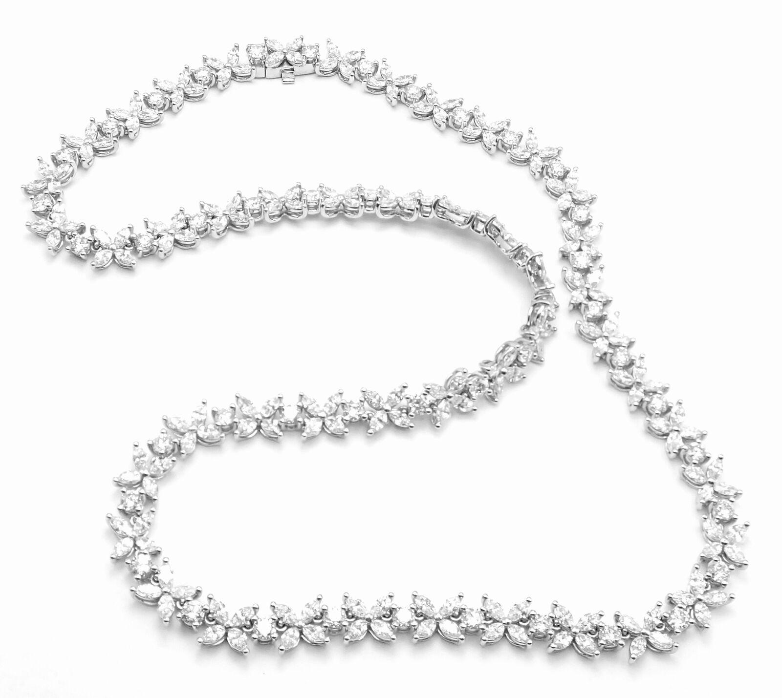 Platinum Diamond Victoria Alternating Graduated Necklace by Tiffany & Co. 
With 146 Round brilliant cut diamonds VS1 clarity, G color total weight approx. 5.52ct
224 Marque diamonds VS1 clarity, G color total weight approx. 7.20ct
This necklace