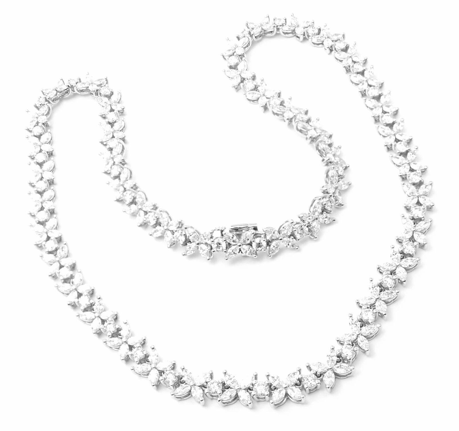 Brilliant Cut Tiffany & Co Victoria Diamond Alternating Graduated Platinum Necklace