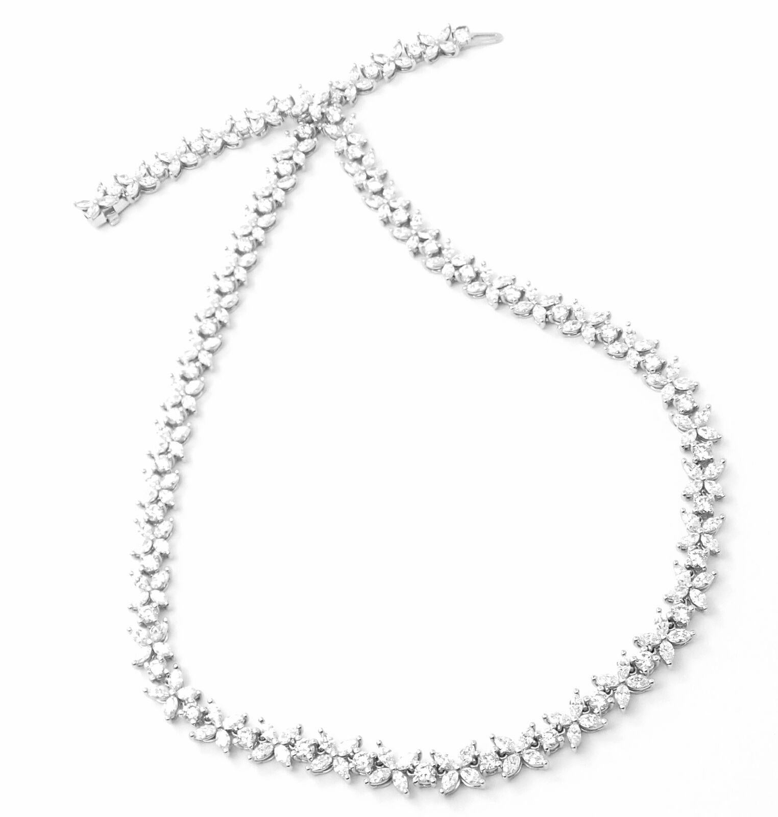 Women's or Men's Tiffany & Co Victoria Diamond Alternating Graduated Platinum Necklace