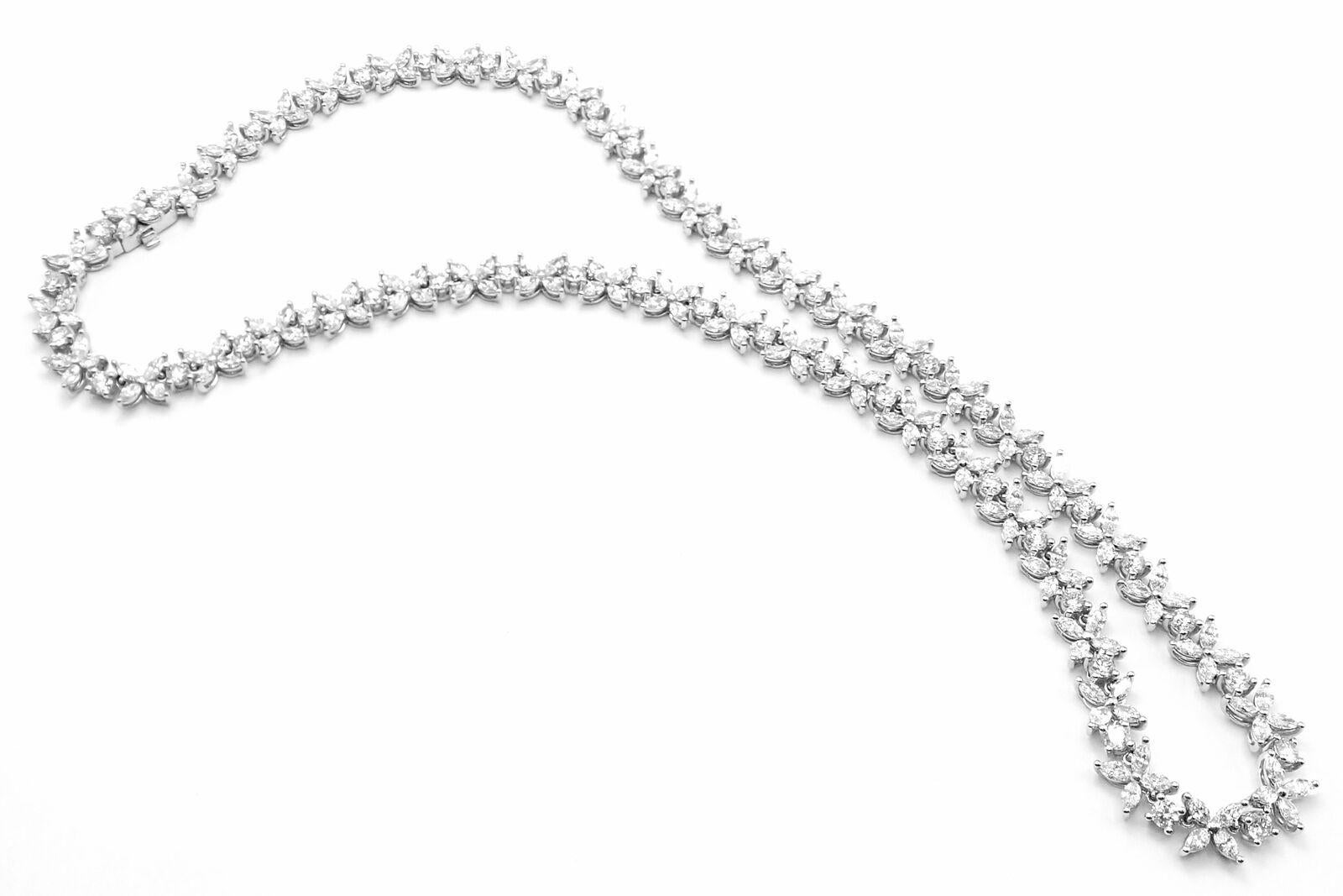 Tiffany & Co Victoria Diamond Alternating Graduated Platinum Necklace In Excellent Condition In Holland, PA