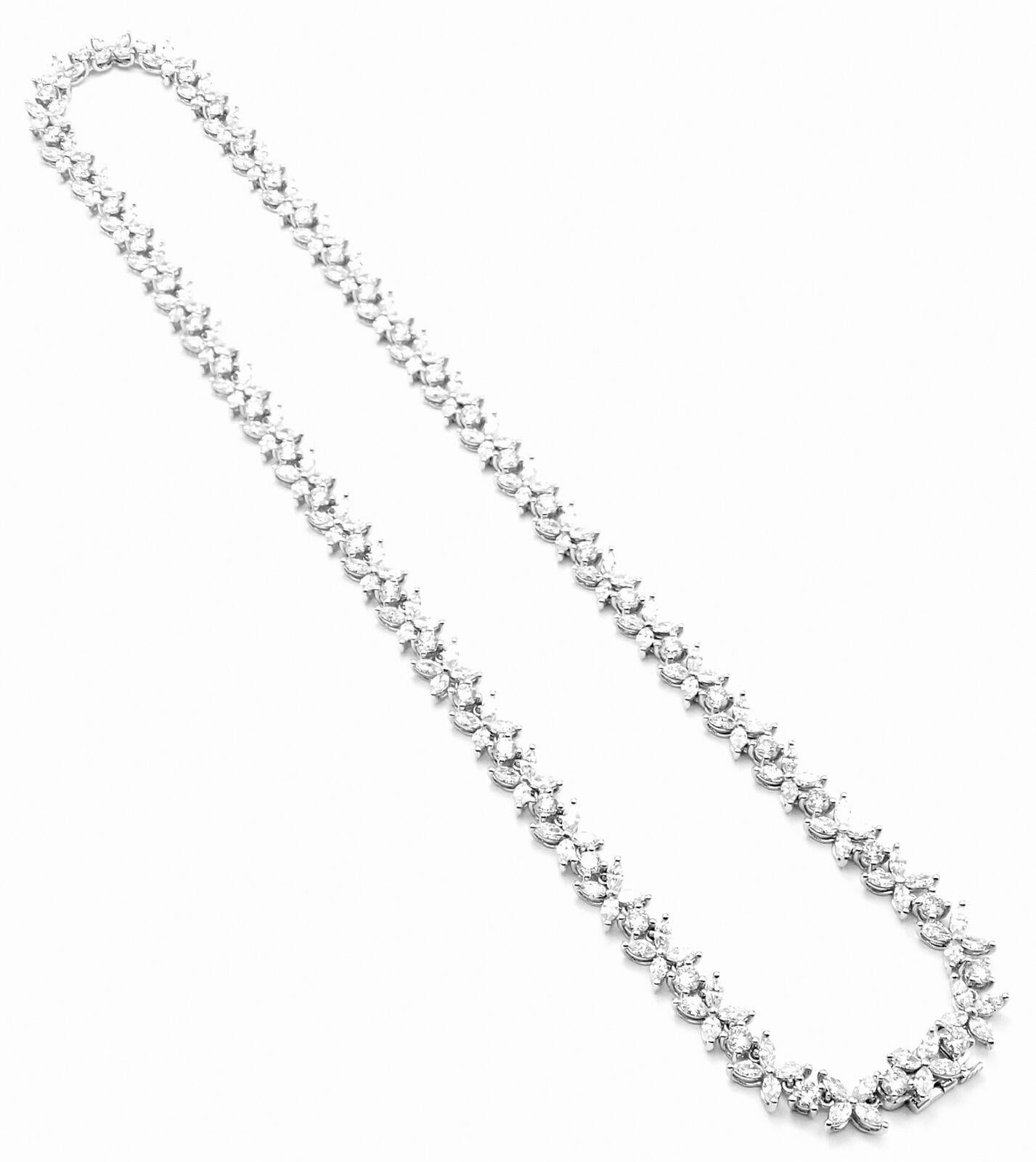 Women's or Men's Tiffany & Co Victoria Diamond Alternating Graduated Platinum Necklace