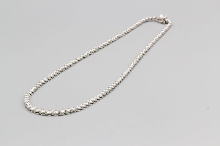 Tiffany and Co. Victoria Diamond and Platinum Graduated Line Necklace ...