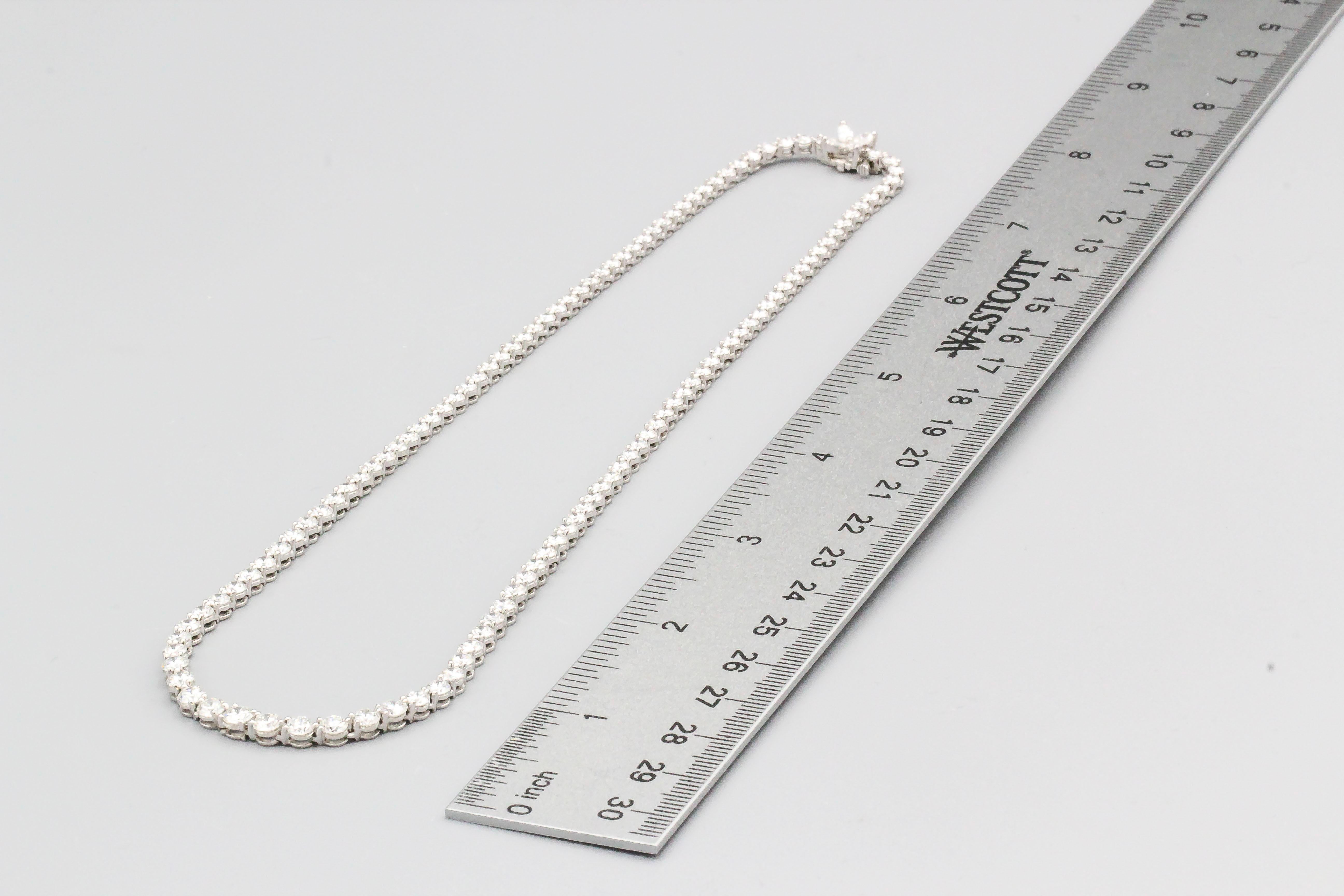 Tiffany & Co. Victoria Diamond and Platinum Graduated Line Necklace In Excellent Condition In New York, NY
