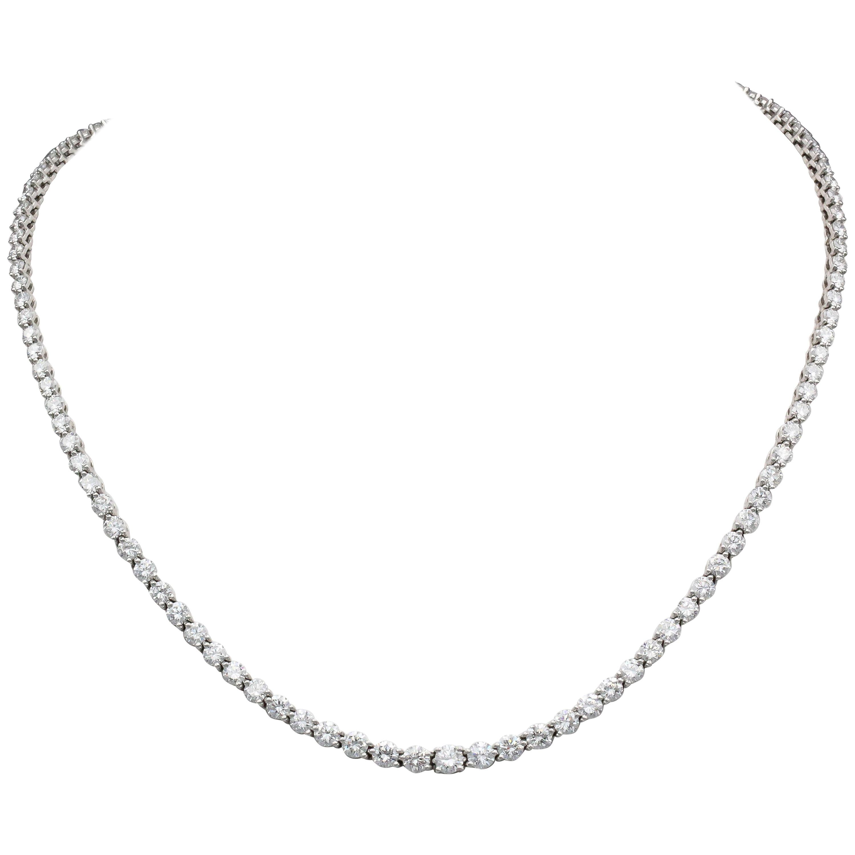 Tiffany & Co. Victoria Diamond and Platinum Graduated Line Necklace