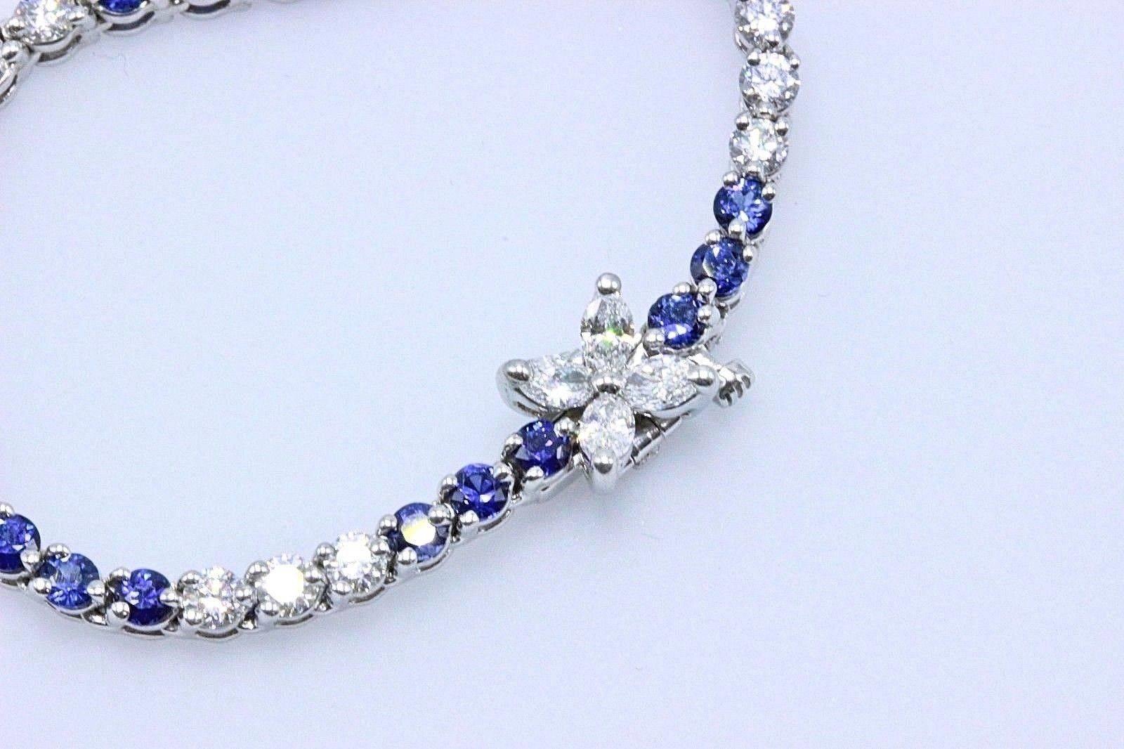 Tiffany & Co. Victoria Diamond and Sapphire Necklace 11.68 TCW Platinum 4