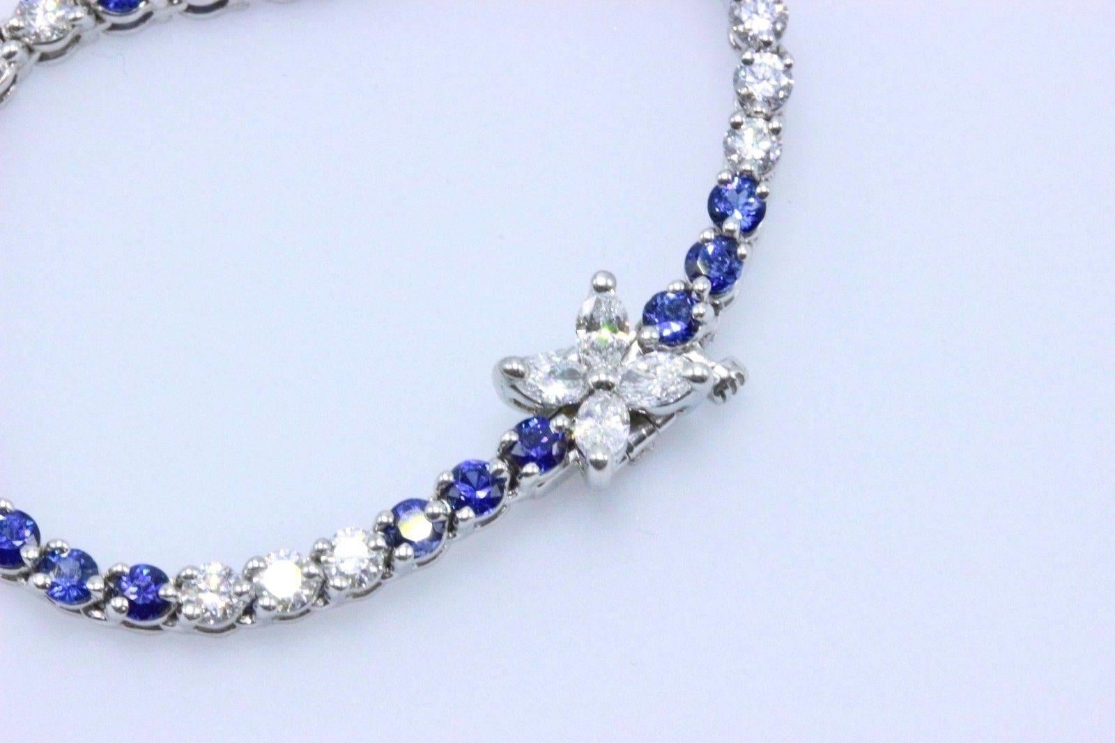 Tiffany & Co. Victoria Diamond and Sapphire Necklace 11.68 TCW Platinum 2