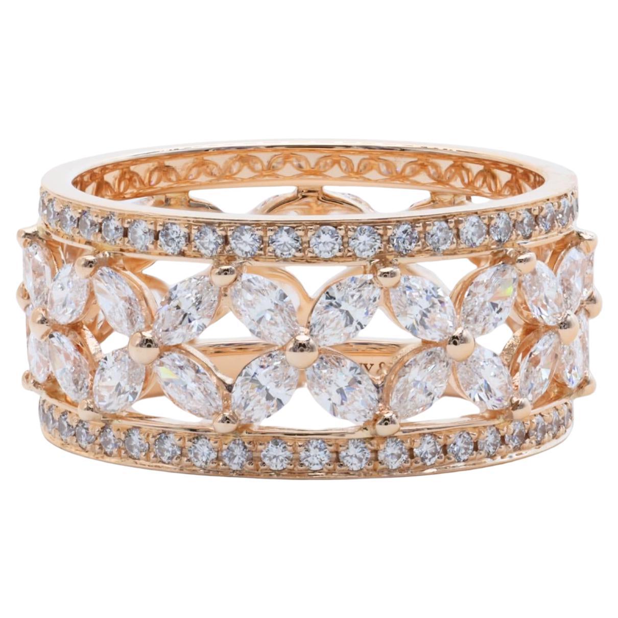 Tiffany & Co. Fascia di diamanti Victoria in oro rosa 18 carati, diamanti rotondi e marquise in vendita