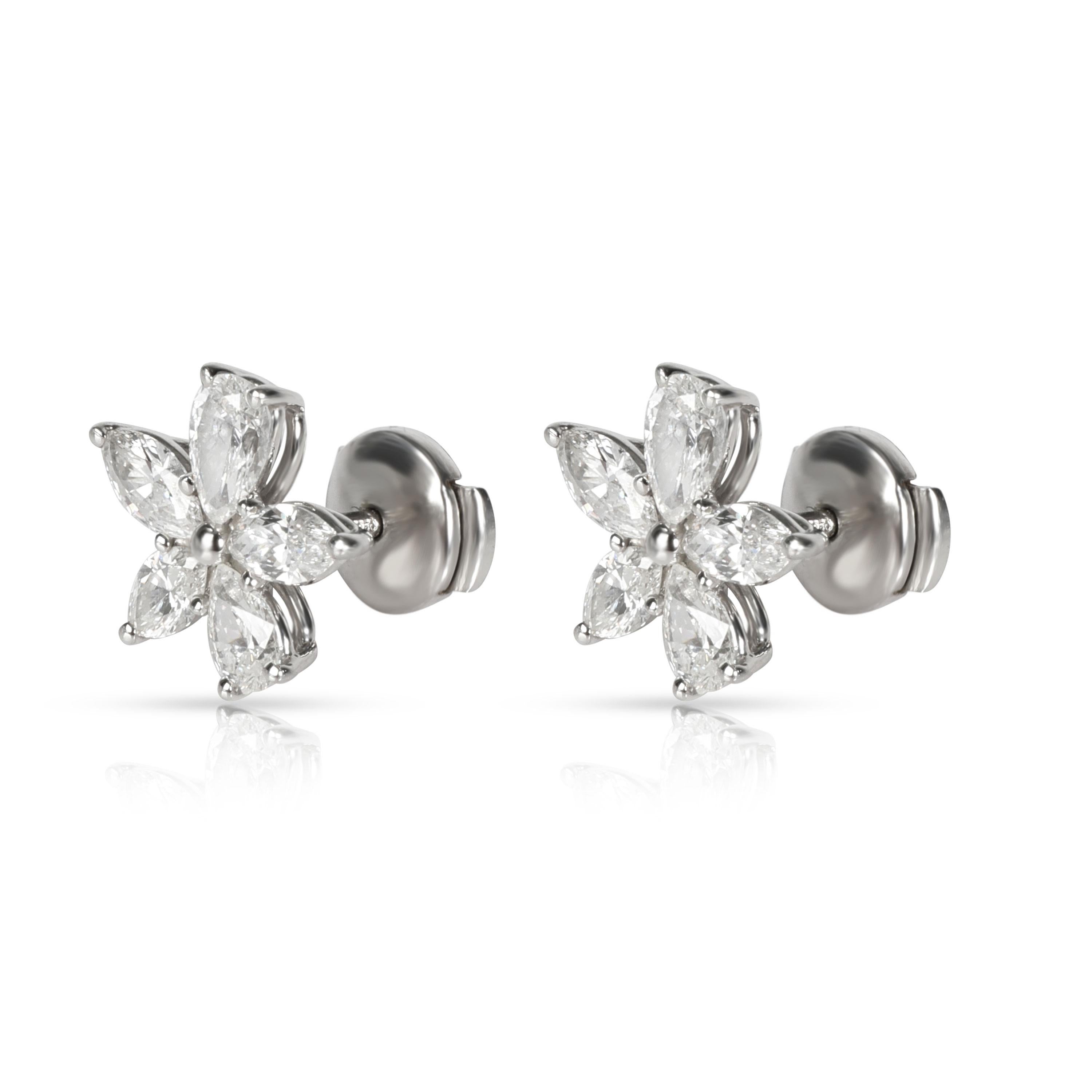Tiffany & Co. Victoria Diamond Earring in Platinum 1.77 Carat In Excellent Condition In New York, NY