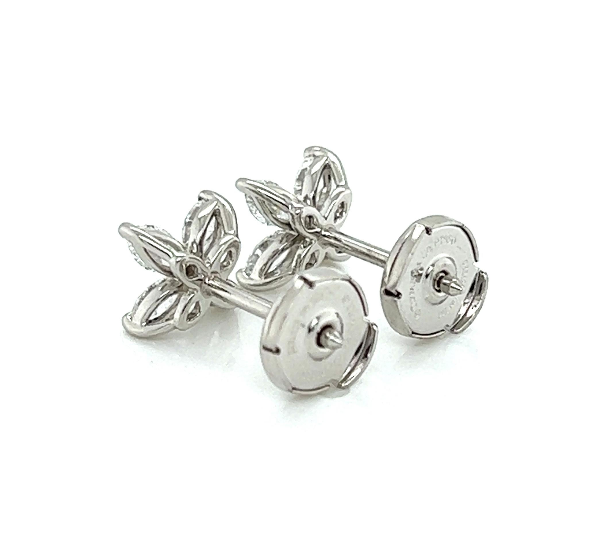 Tiffany & Co. Boucles d'oreilles en diamant Victoria 0,92ct Platinum Studs Excellent état - En vente à Boca Raton, FL