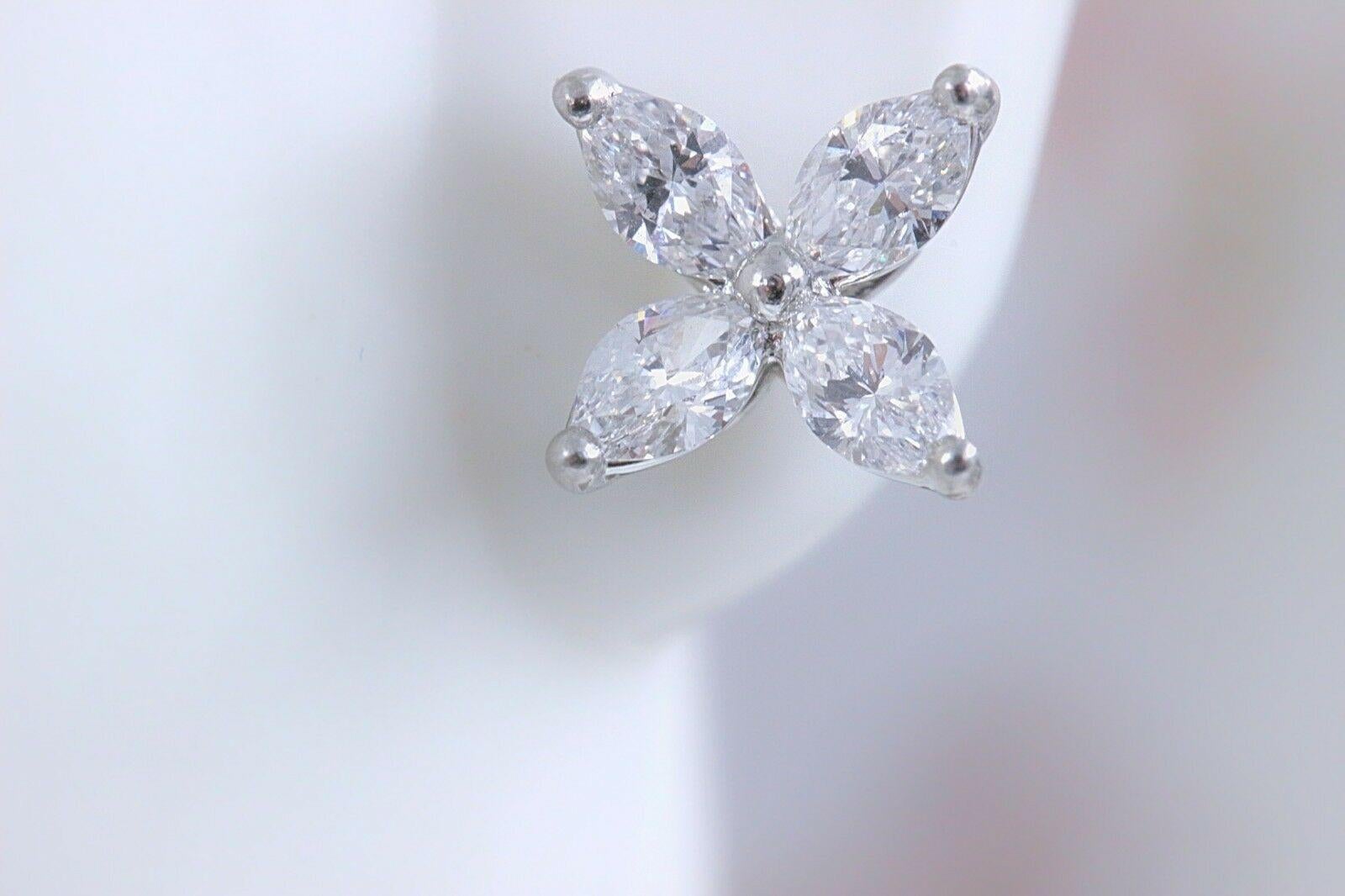 Tiffany & Co. Victoria Diamond Earrings in Platinum 0.64 Carat In Excellent Condition In San Diego, CA