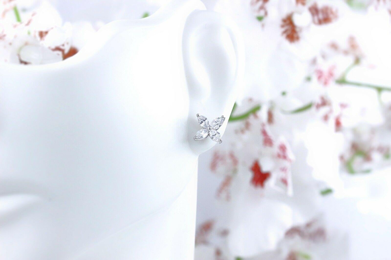 Tiffany & Co. Victoria Diamond Earrings in Platinum 0.64 Carat 1
