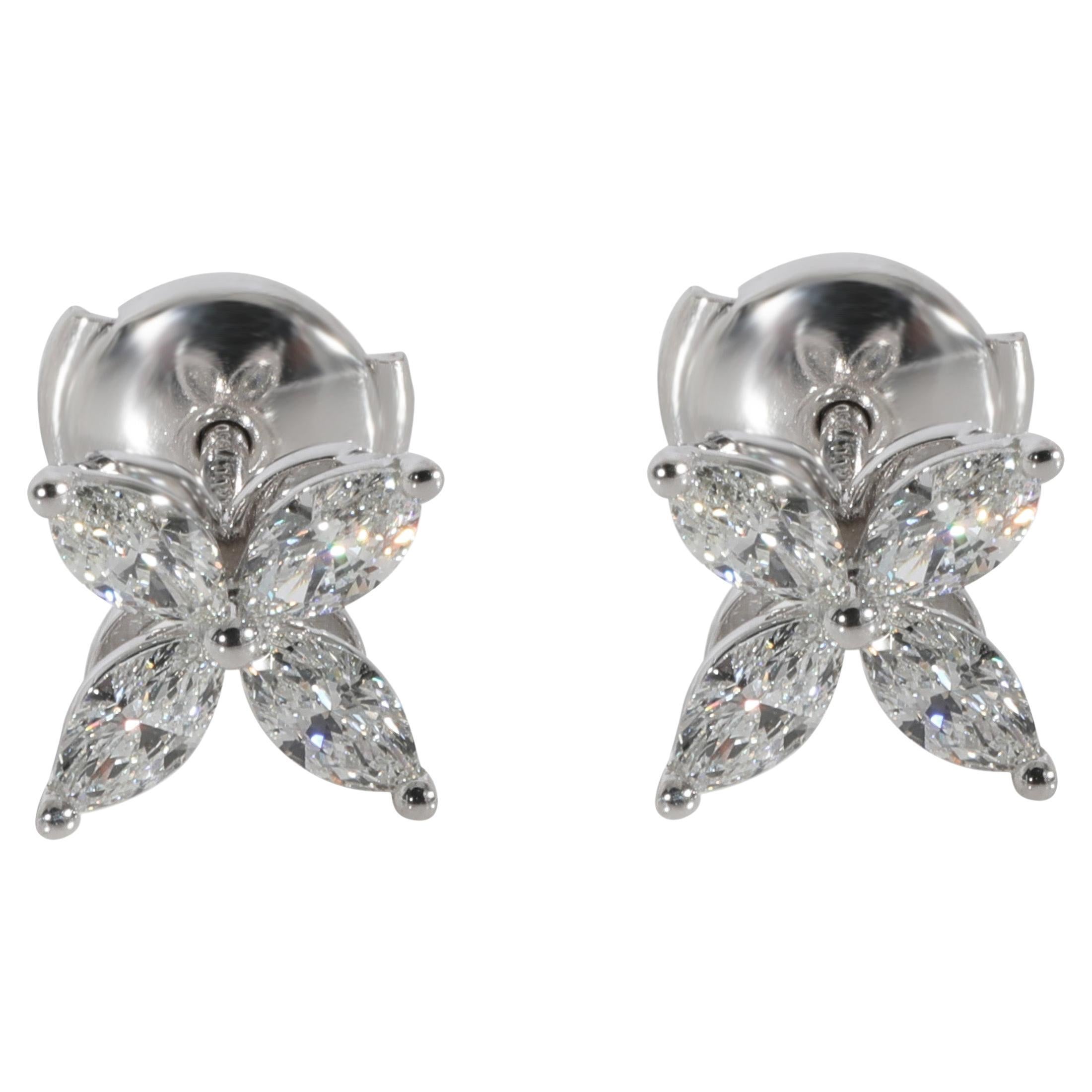 Tiffany & Co. Victoria Diamond Earrings in  Platinum 0.92 CTW