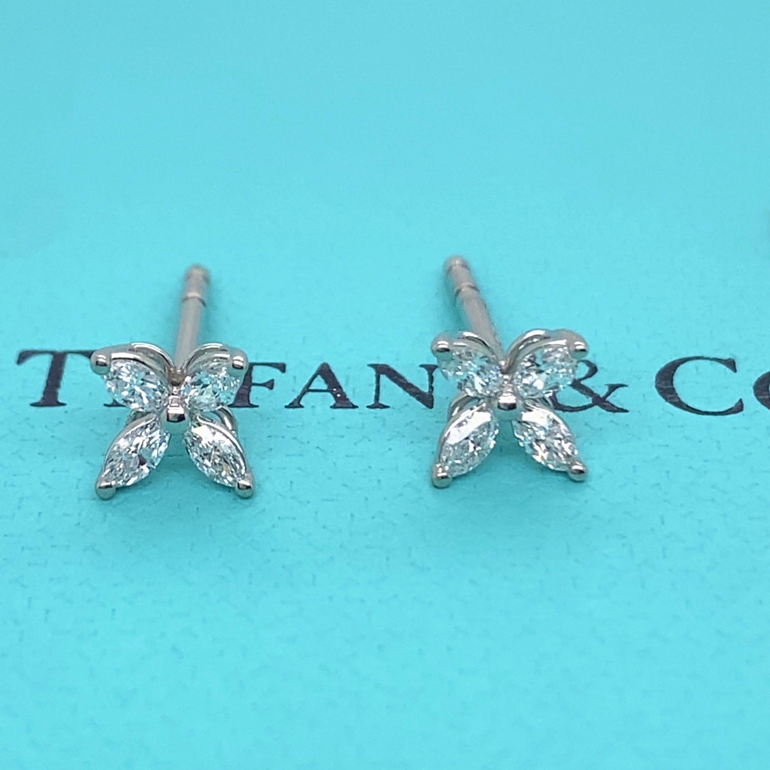 Tiffany & Co. Victoria Diamant-Ohrringe Platin Klein 0,64 Tcw 6