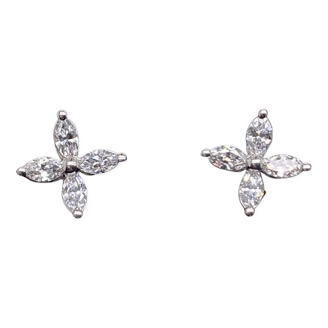 Tiffany & Co. Victoria Diamant-Ohrringe Platin Klein 0,64 Tcw 7