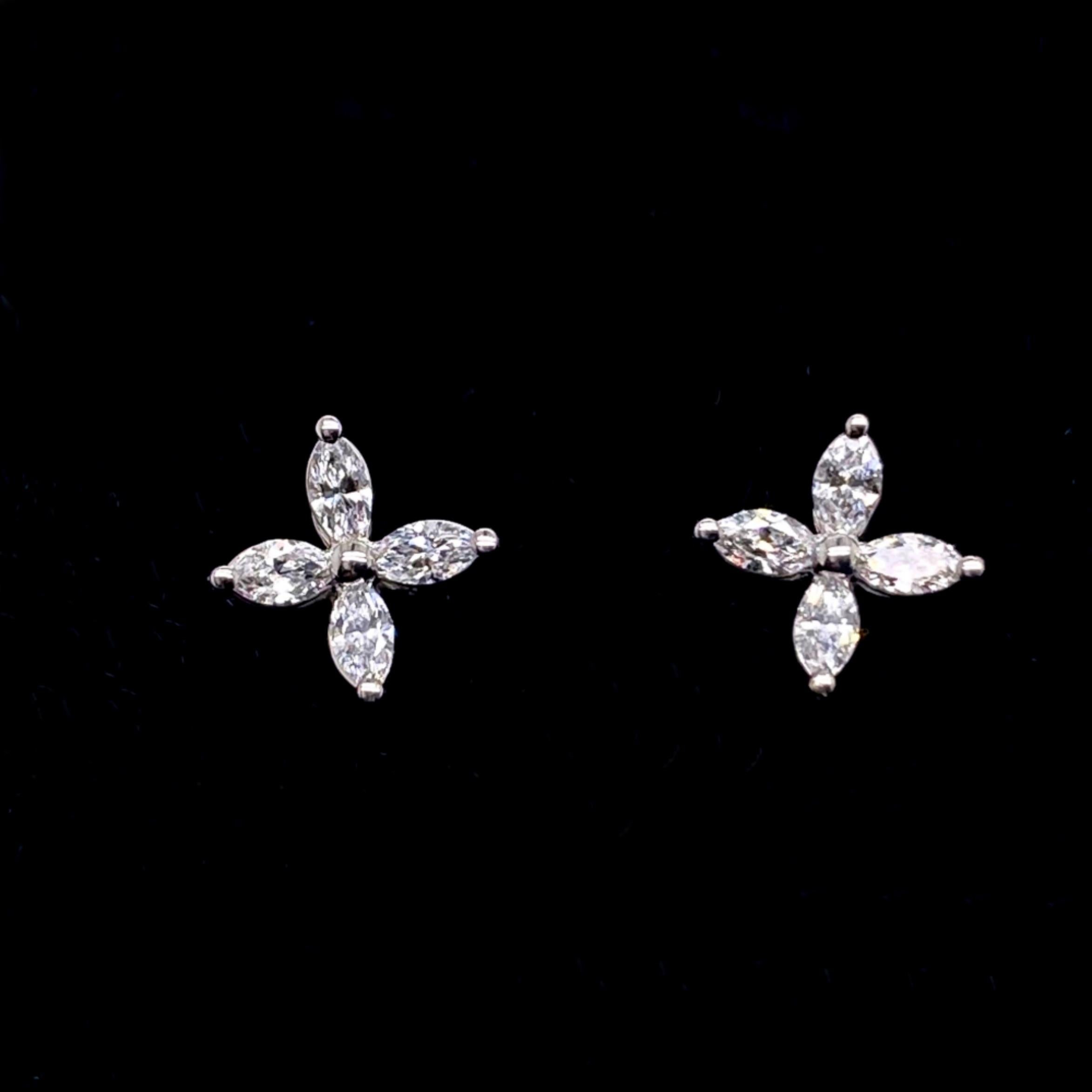 Tiffany & Co. Victoria Diamant-Ohrringe Platin Klein 0,64 Tcw (Marquiseschliff)