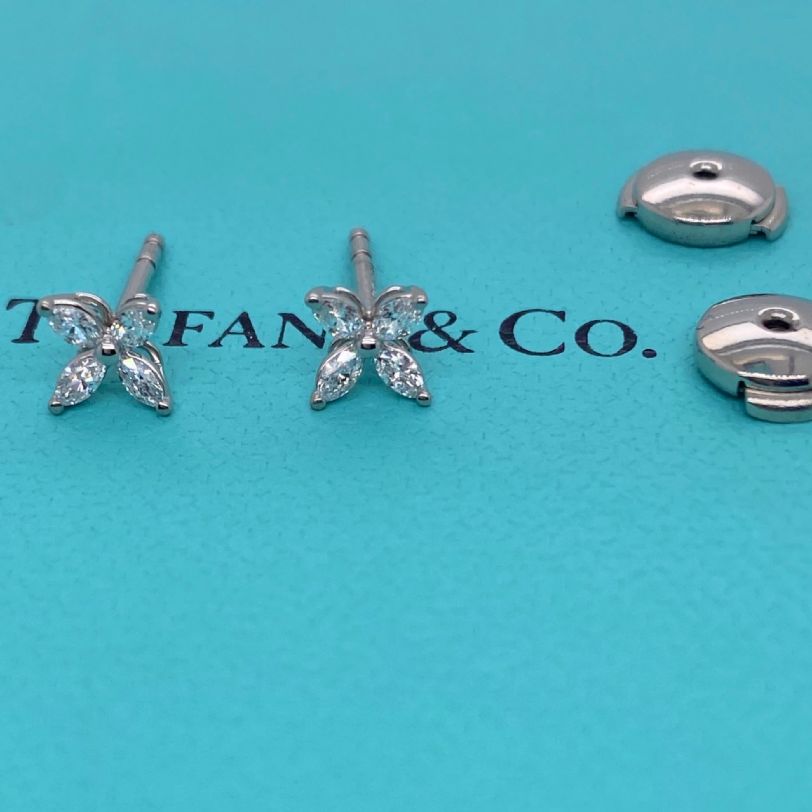 Tiffany & Co. Victoria Diamant-Ohrringe Platin Klein 0,64 Tcw im Zustand „Hervorragend“ in San Diego, CA