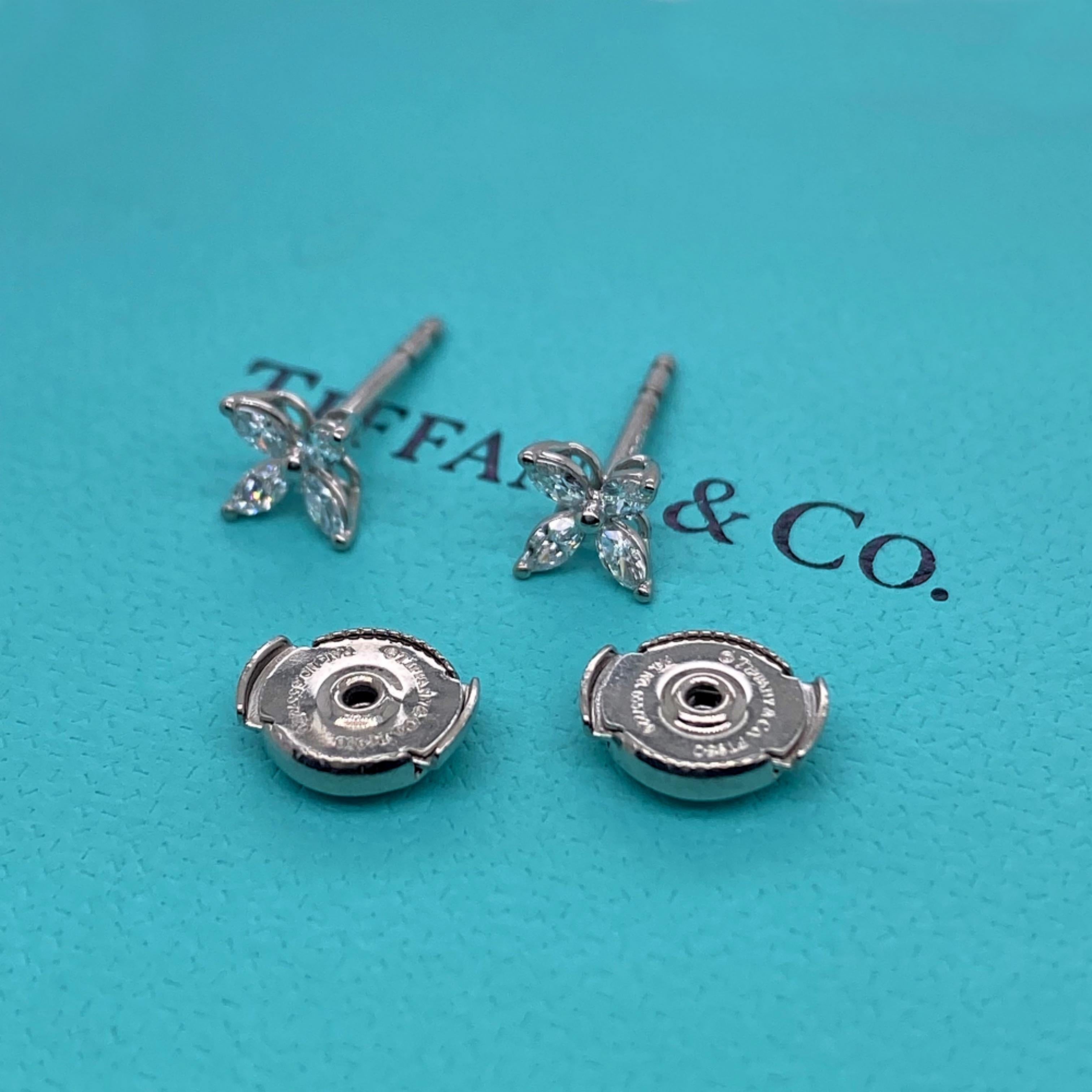 Tiffany & Co. Victoria Diamant-Ohrringe Platin Klein 0,64 Tcw 1