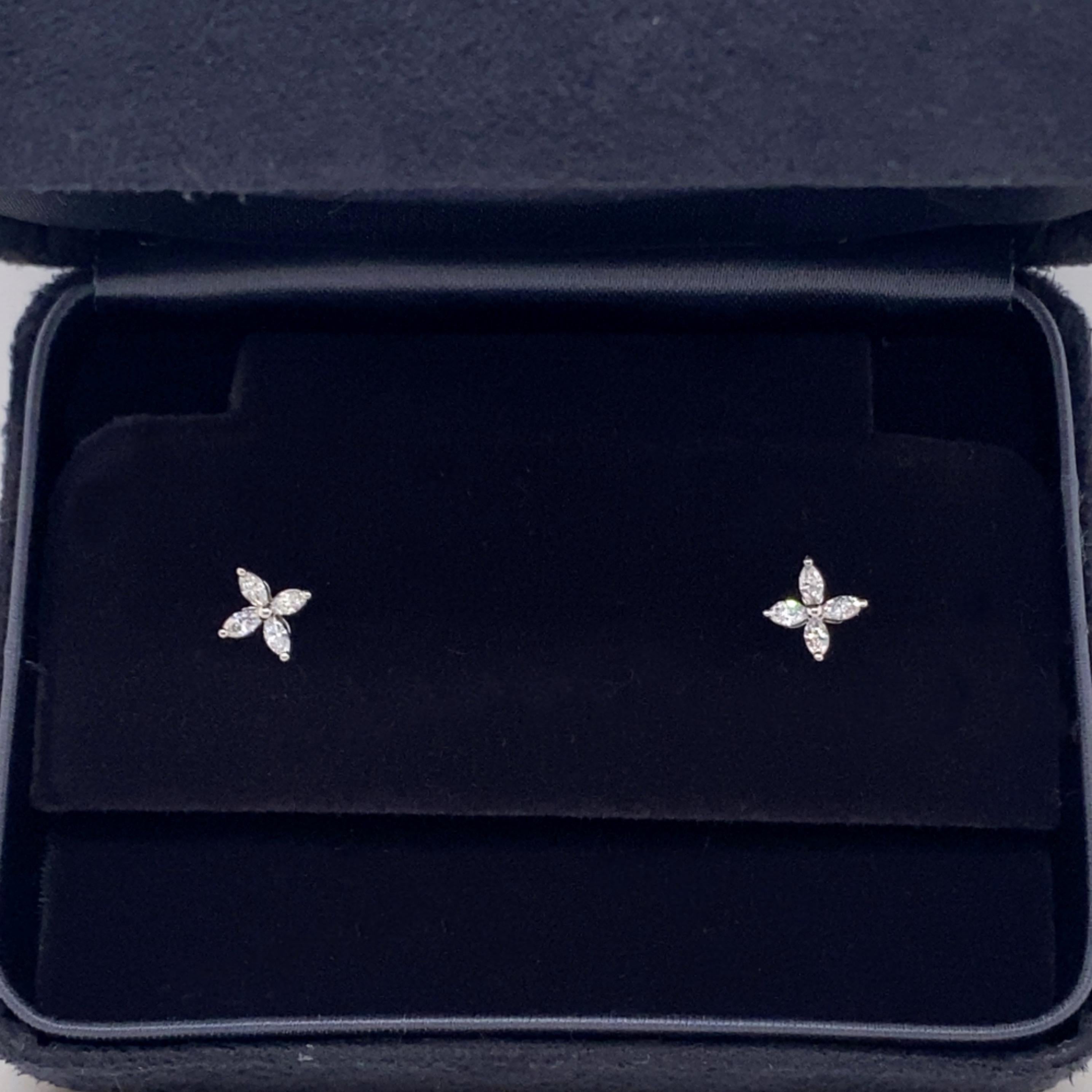 Tiffany & Co. Victoria Diamant-Ohrringe Platin Klein 0,64 Tcw 2