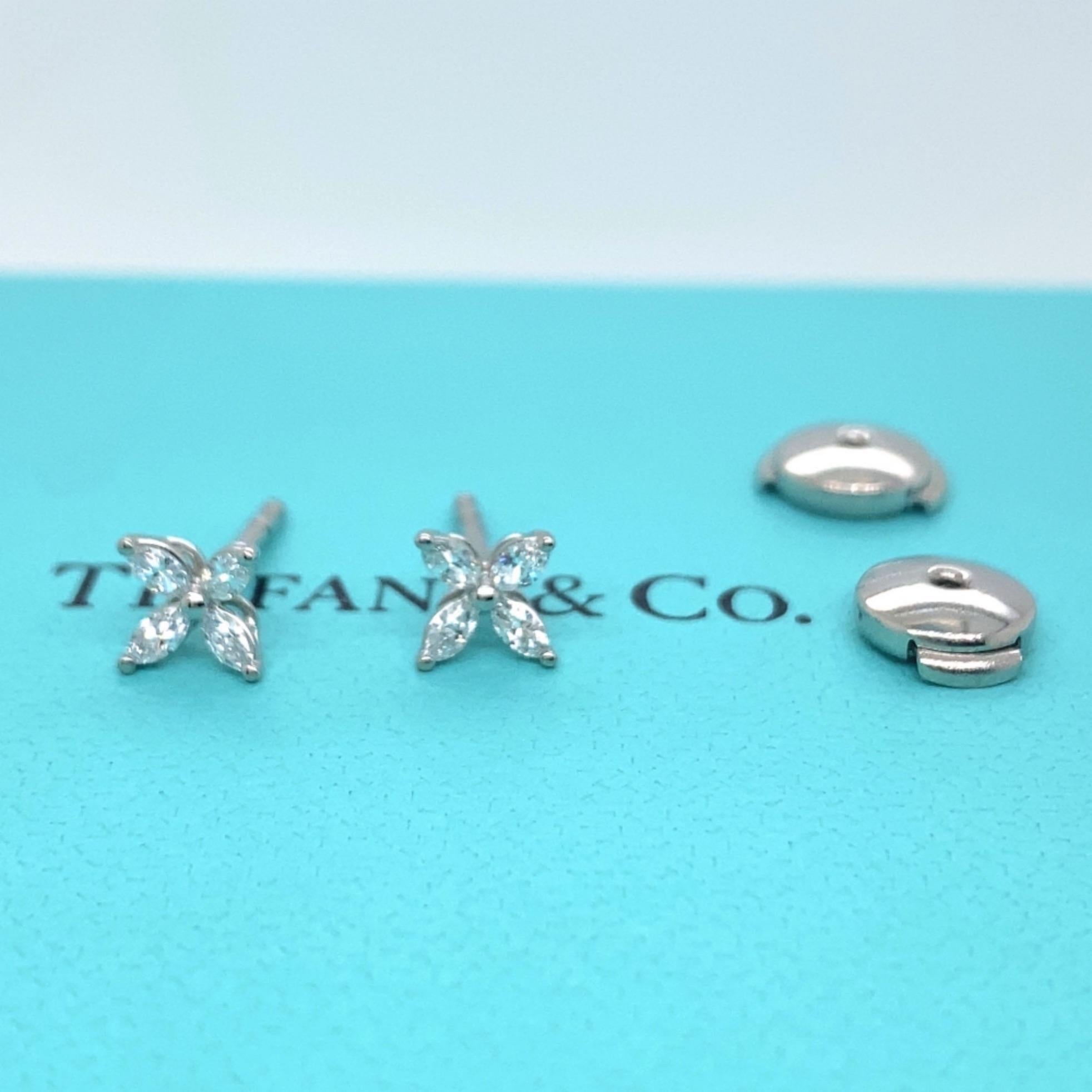 Tiffany & Co. Victoria Diamant-Ohrringe Platin Klein 0,64 Tcw 3