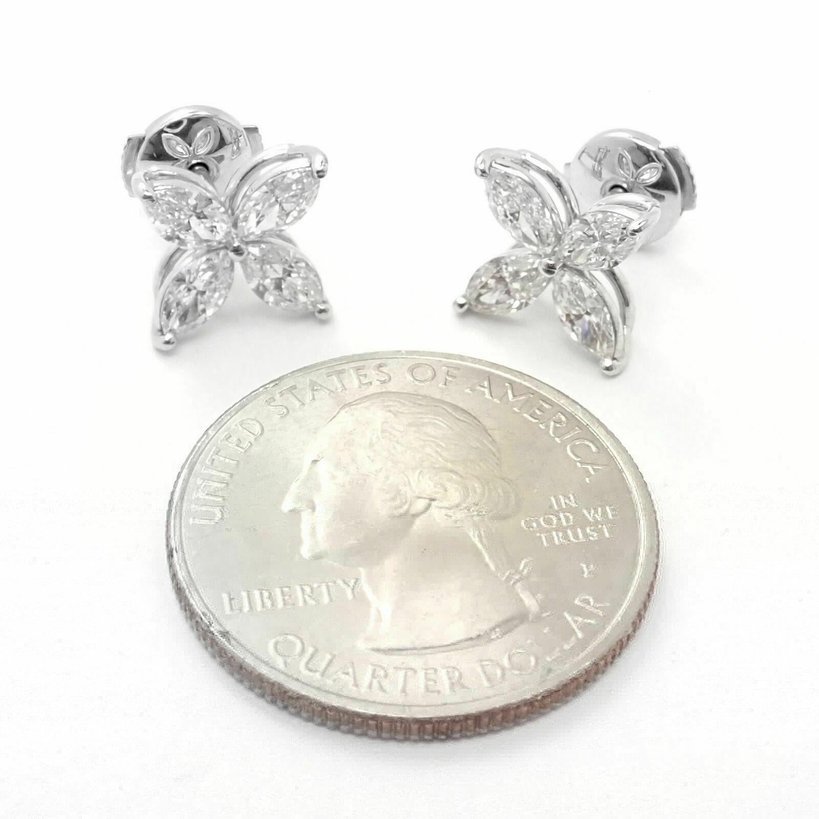 Emerald Cut Tiffany & Co. Victoria Diamond Extra Large Platinum Stud Earrings