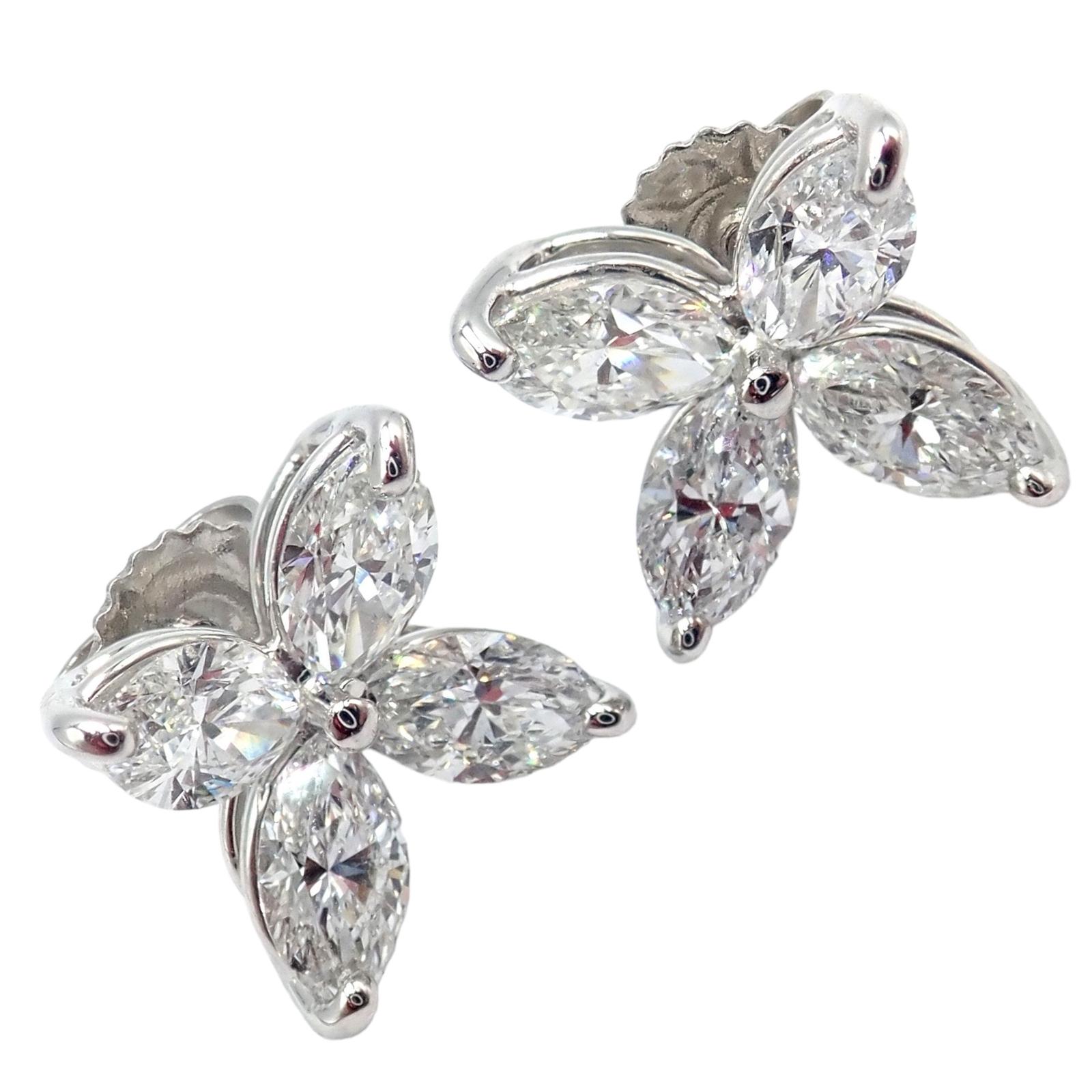 Pendientes de platino Tiffany & Co Victoria Diamond Large Stud en venta 5