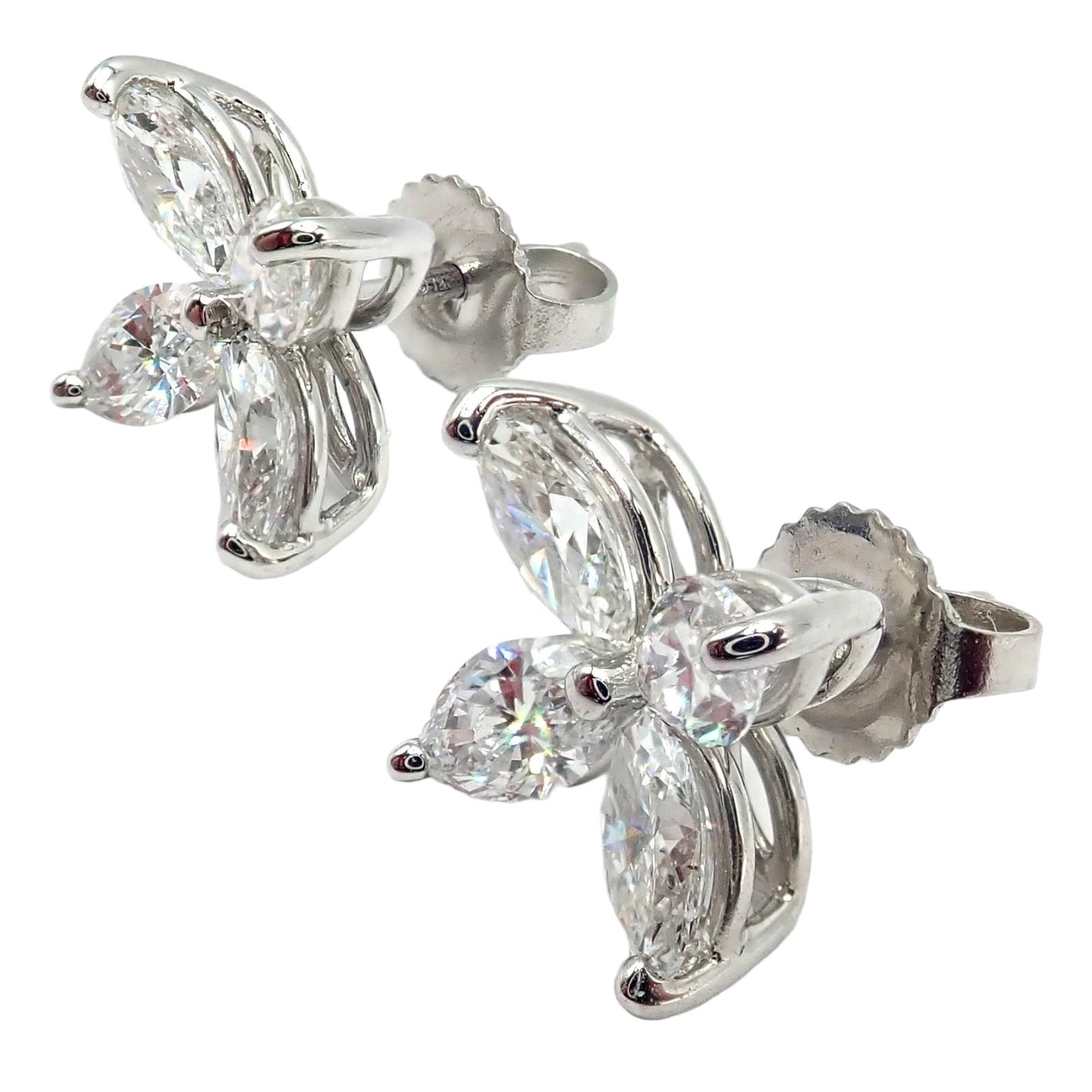 Pendientes de platino Tiffany & Co Victoria Diamond Large Stud en venta 6
