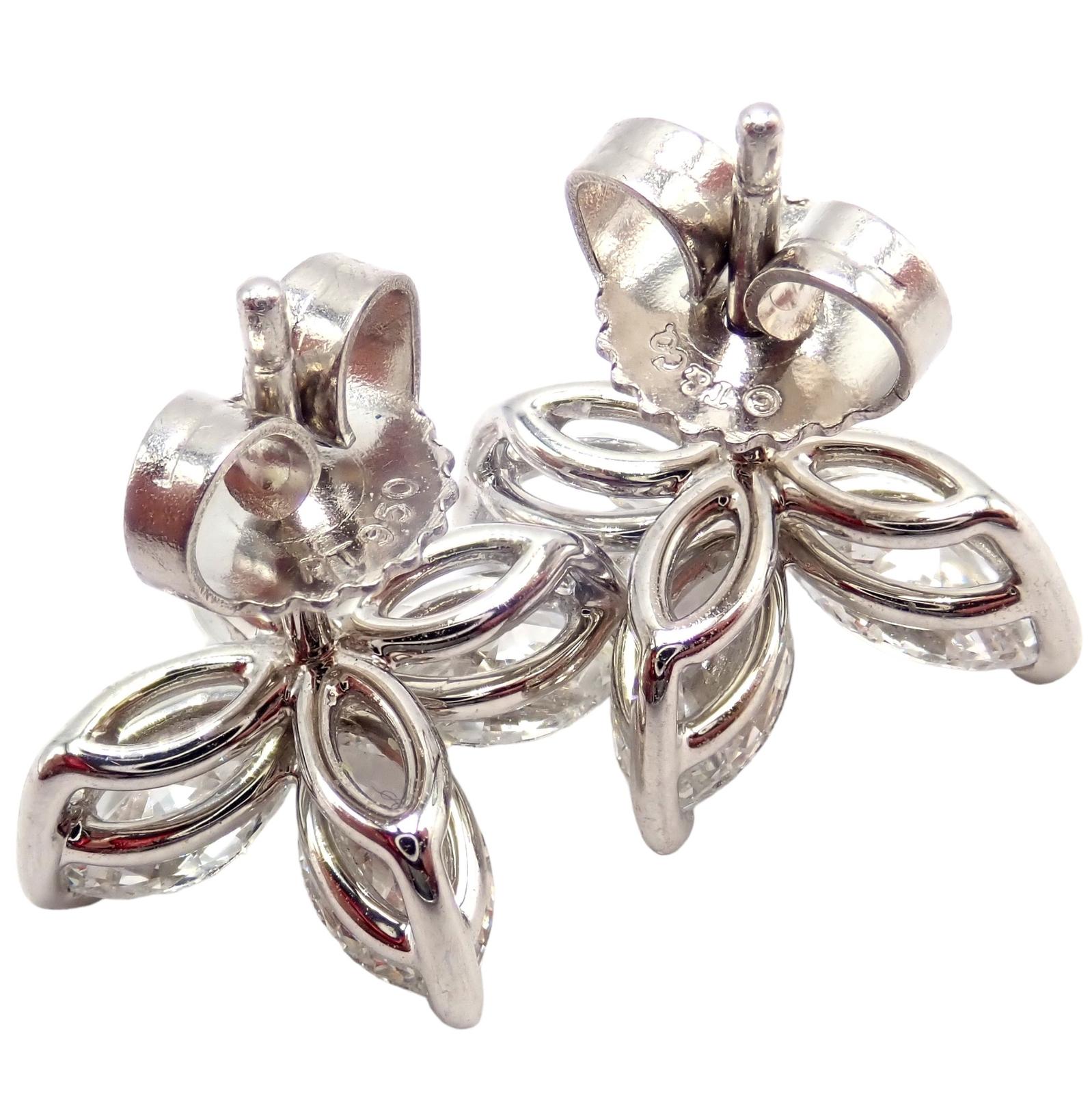 Pendientes de platino Tiffany & Co Victoria Diamond Large Stud Corte marquesa en venta