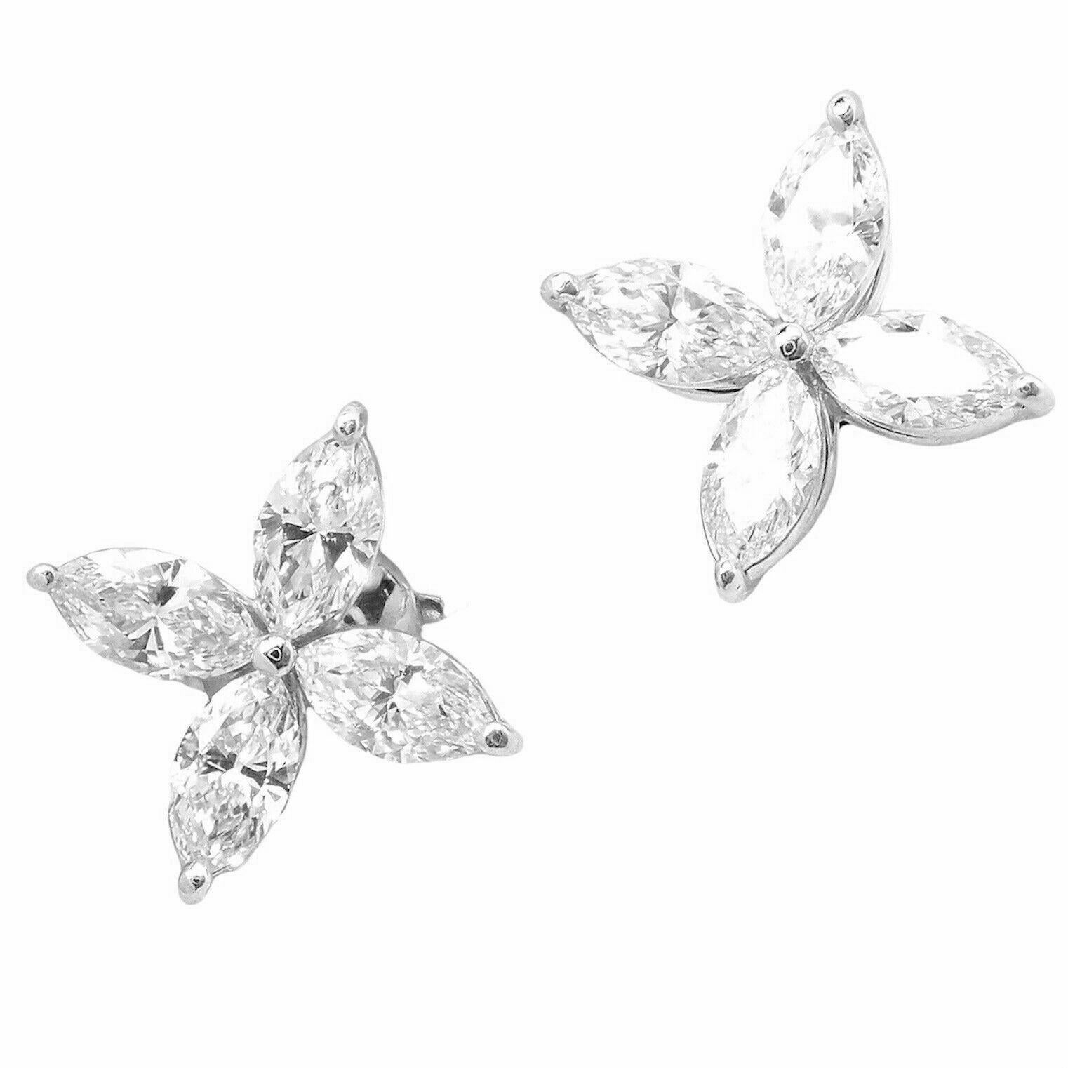 Tiffany & Co. Victoria Diamond Large Stud Platinum Earrings For Sale 2
