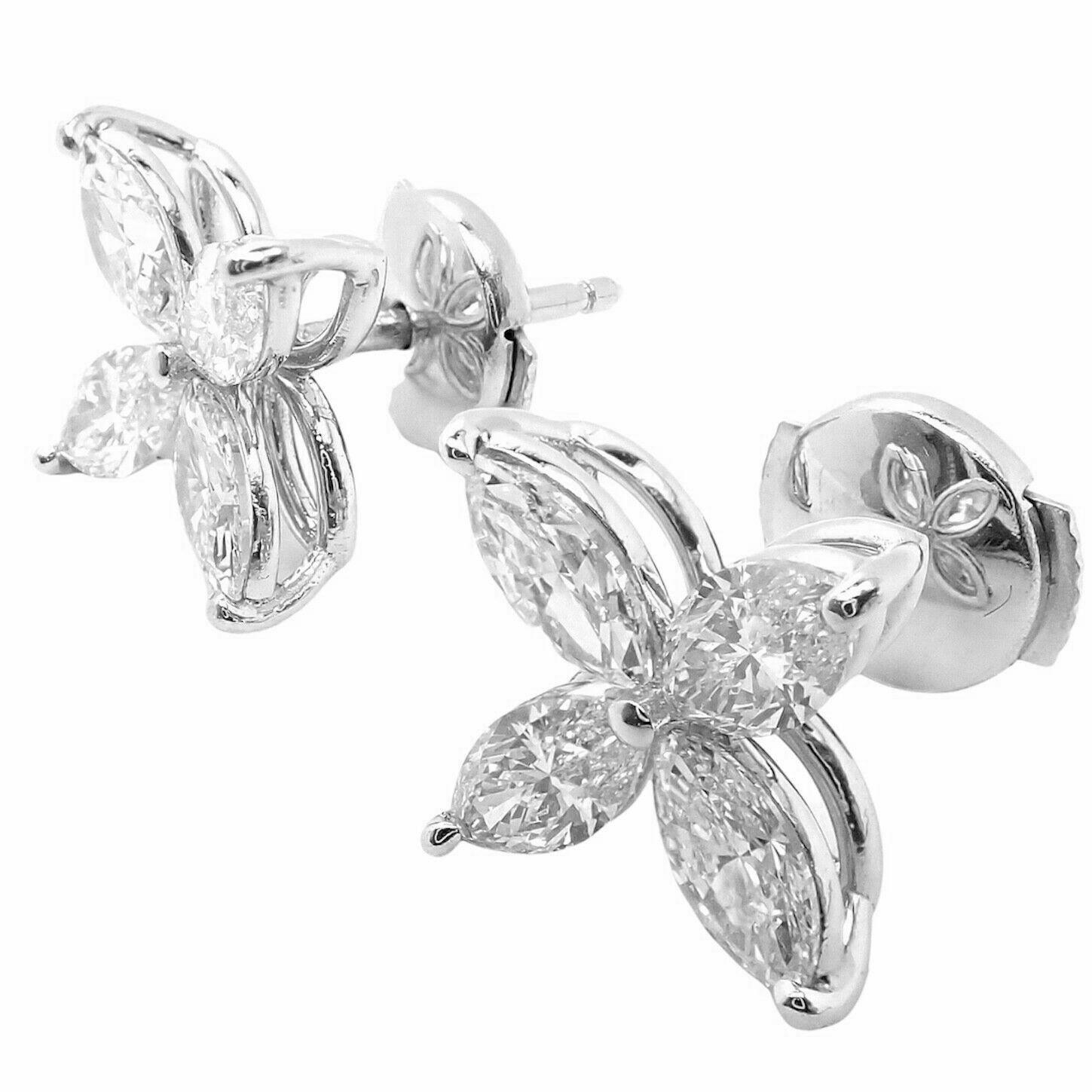 Tiffany & Co. Victoria Diamond Large Stud Platinum Earrings For Sale 3