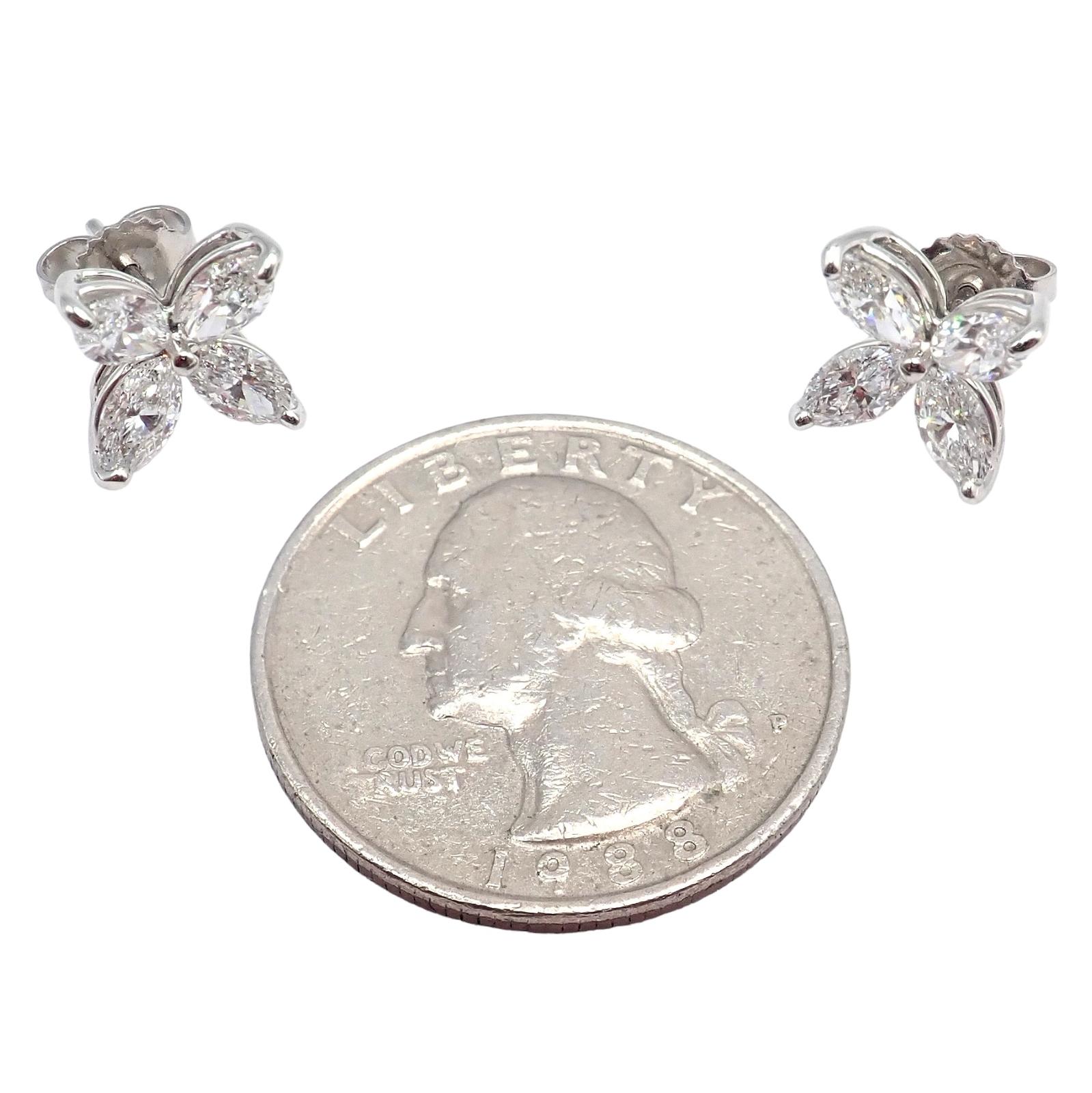 Pendientes de platino Tiffany & Co Victoria Diamond Large Stud en venta 4