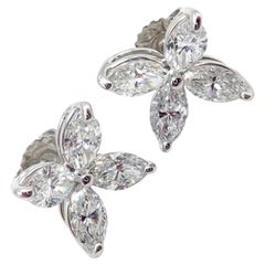 Tiffany & Co Victoria Diamond Large Stud Platinum Earrings
