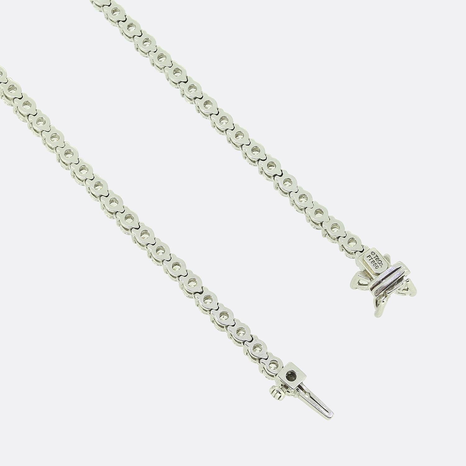 Brilliant Cut Tiffany & Co. Victoria Diamond Line Necklace For Sale