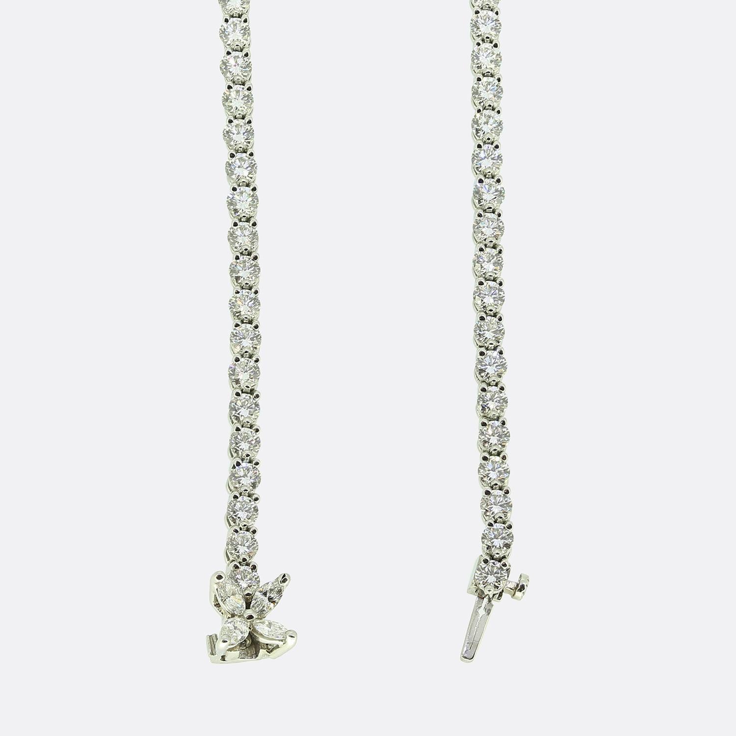 Tiffany & Co. Victoria Diamond Line Necklace In Good Condition For Sale In London, GB