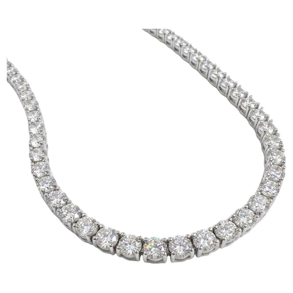 Tiffany 
Co. Victoria Diamond Line Necklace in Platinum, 10.38 Carats Total