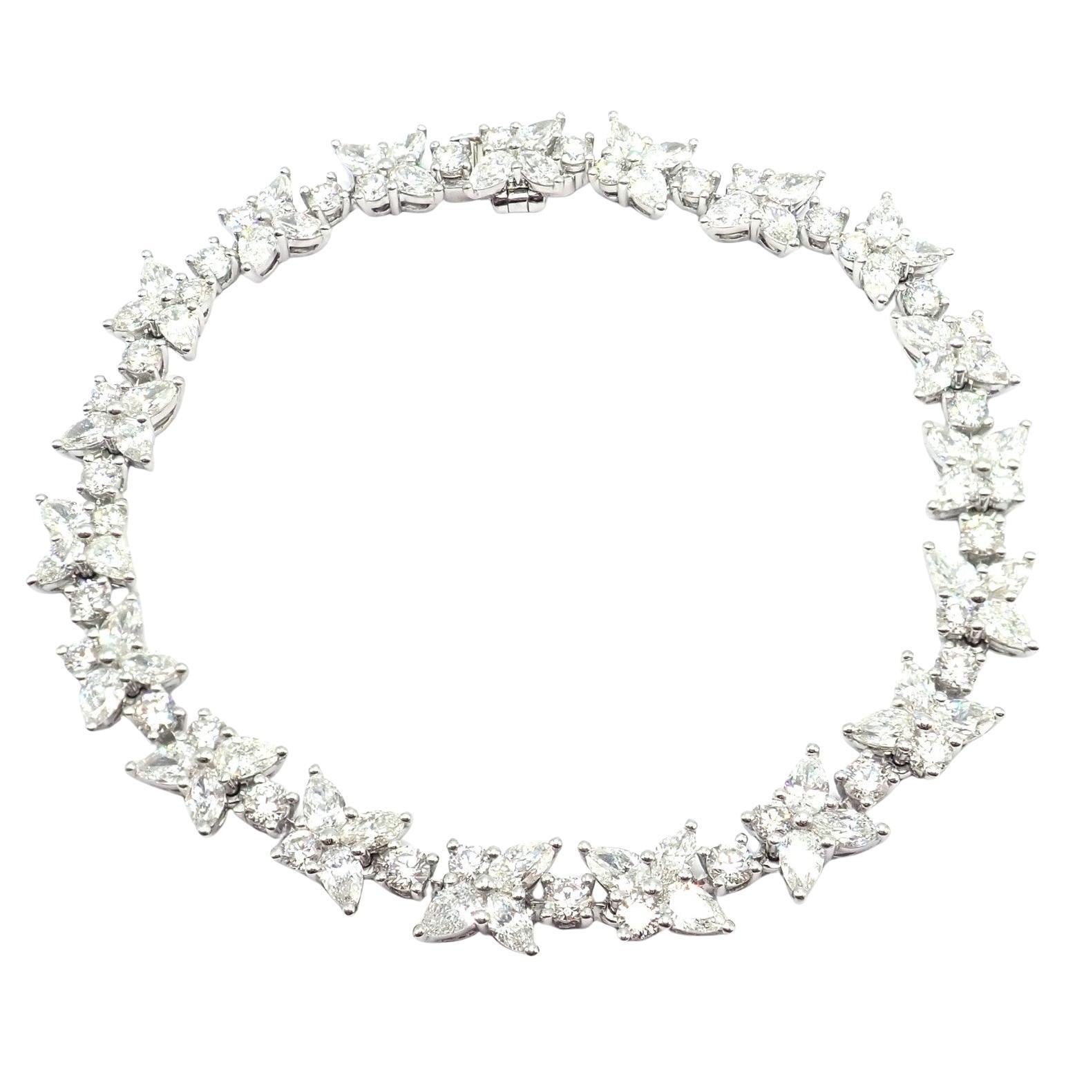 Tiffany 
Co Victoria Diamond Mixed Cluster Platinum Bracelet For Sale