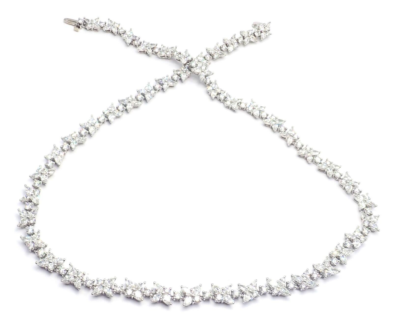 Tiffany & Co Victoria Diamond Mixed Cluster Platinum Necklace 5