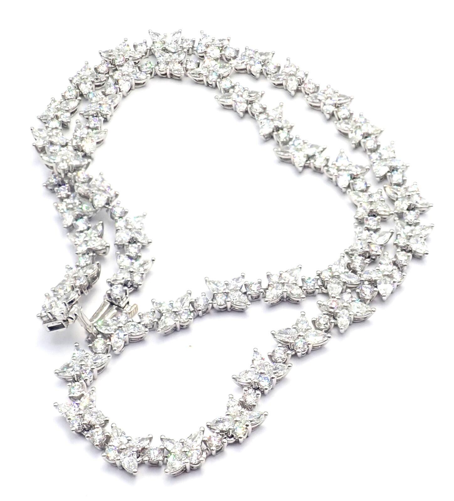 Tiffany & Co Victoria Diamond Mixed Cluster Platinum Necklace 6