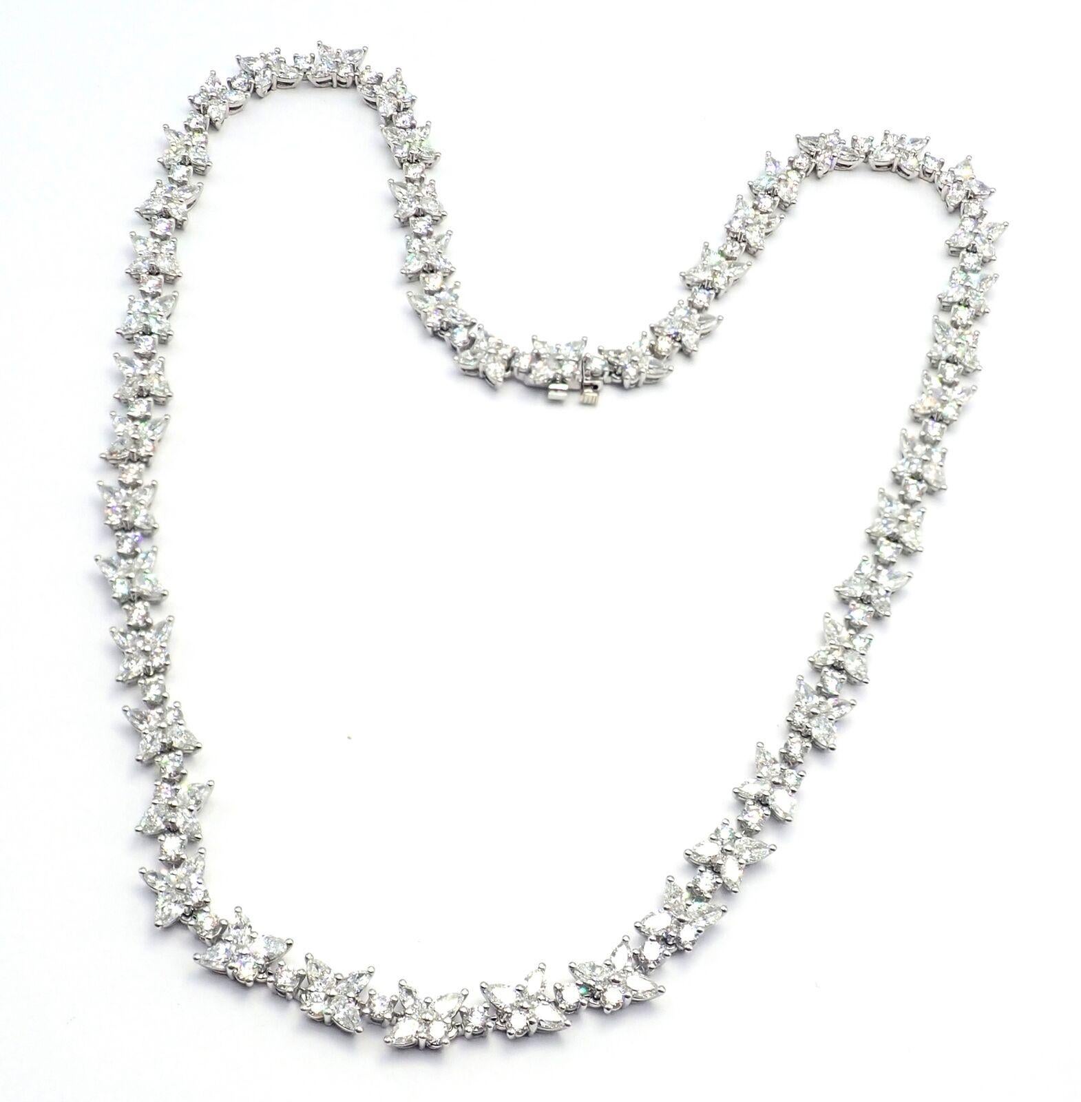 Tiffany & Co Victoria Diamond Mixed Cluster Platinum Necklace 7