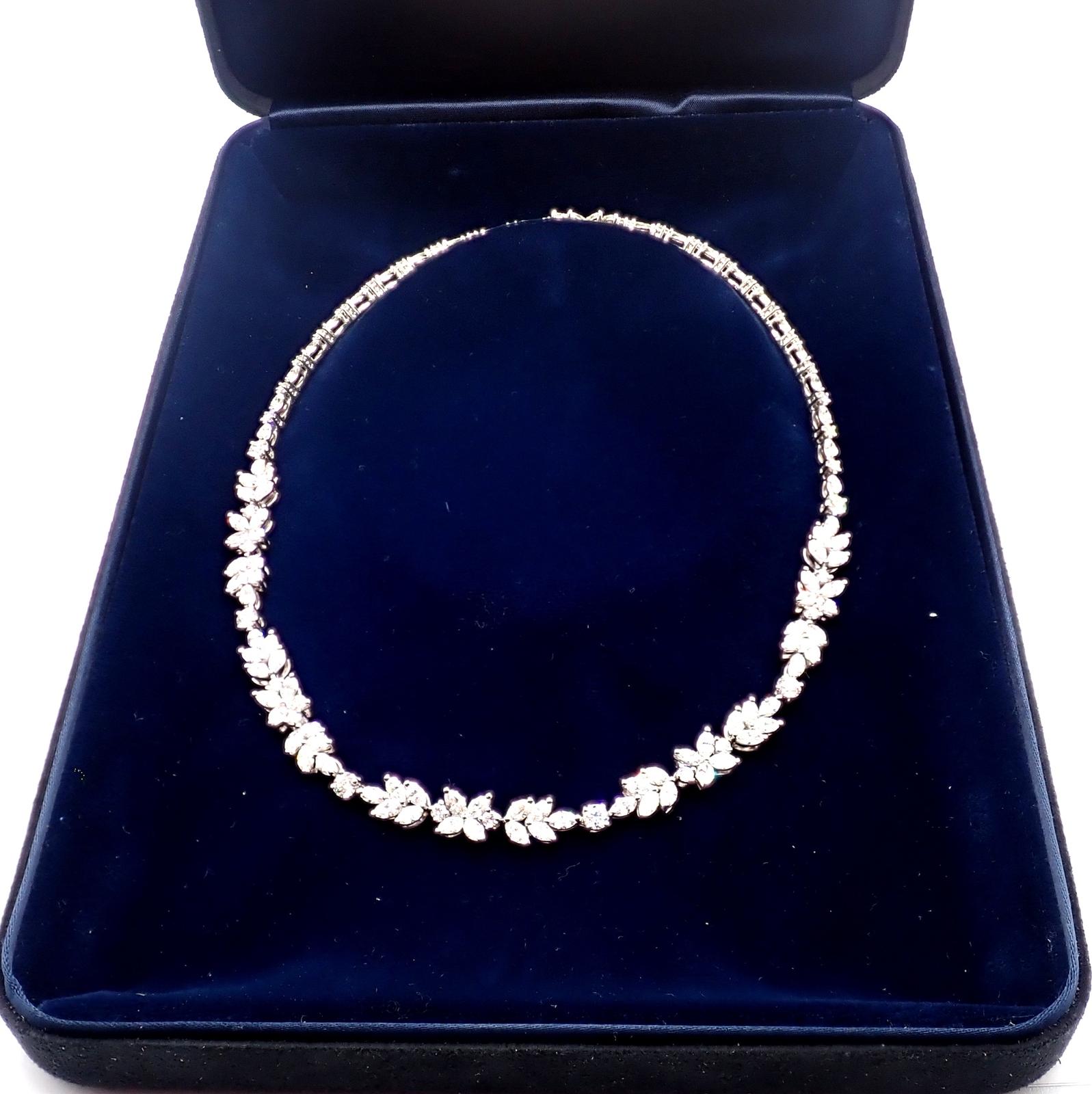 Taglio brillante Tiffany & Co. Collana in platino con diamanti misti Victoria Co. in vendita