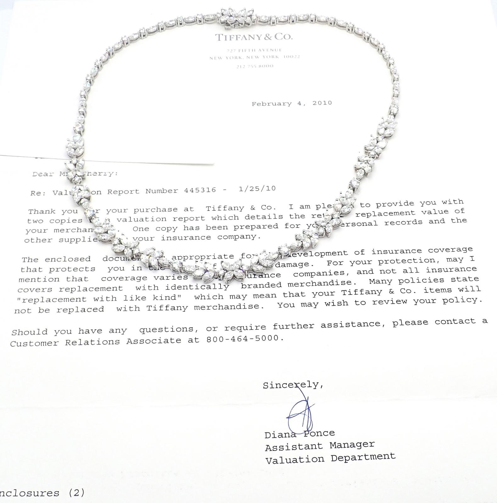 Tiffany & Co. Collana in platino con diamanti misti Victoria Co. In condizioni ottime in vendita a Southampton, PA