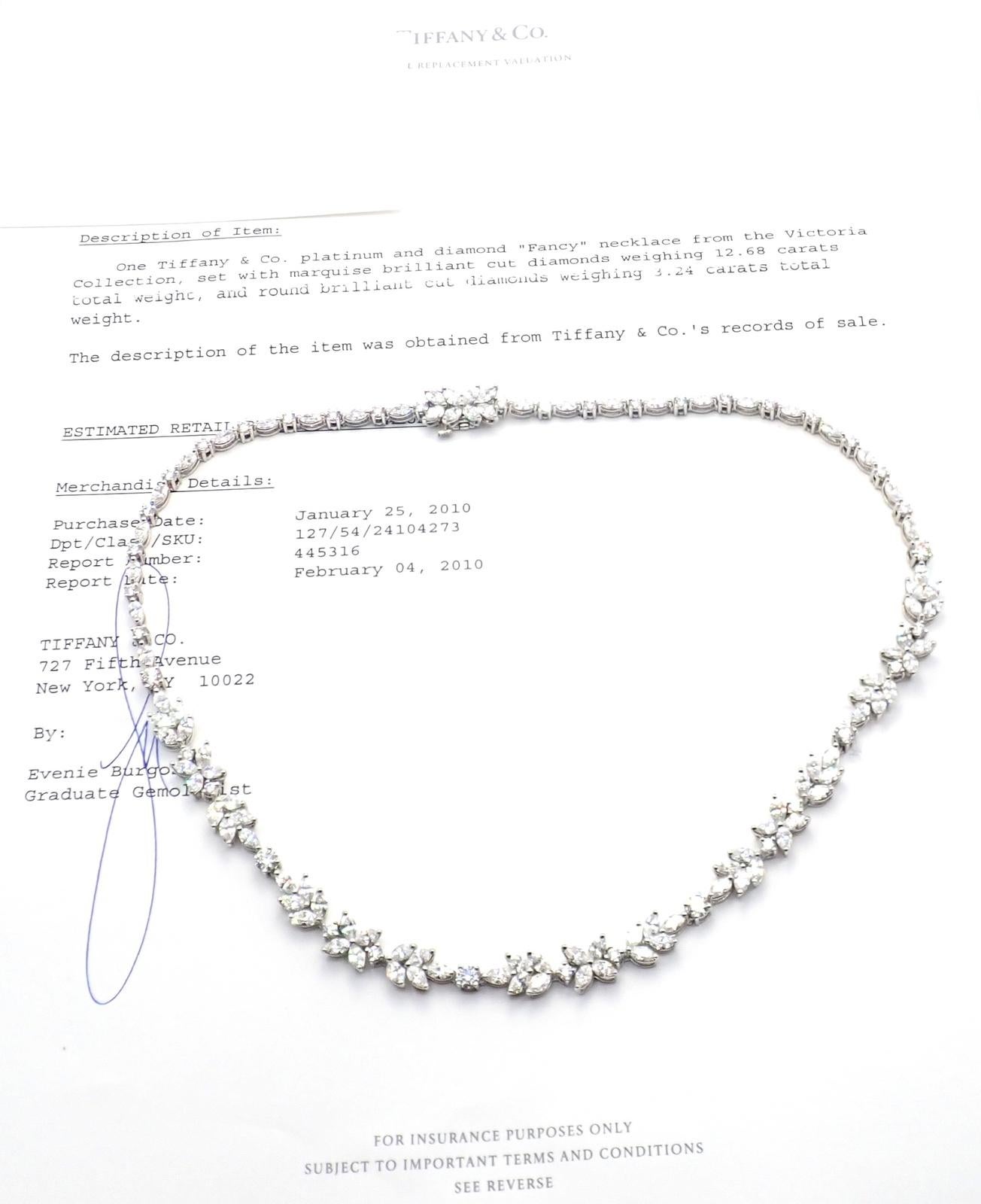 da uomo o donna Tiffany & Co. Collana in platino con diamanti misti Victoria Co. in vendita