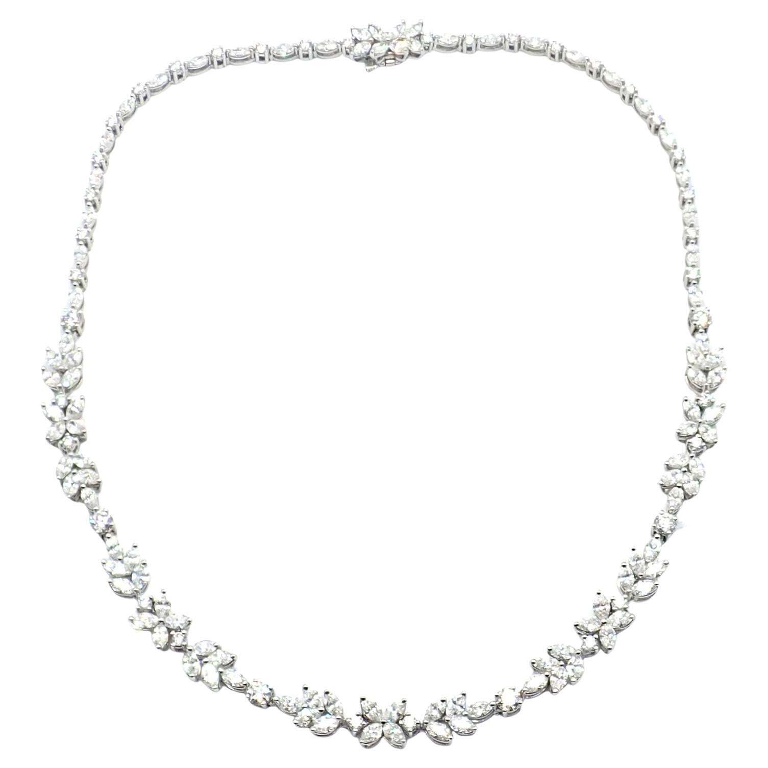 Tiffany & Co Victoria Diamant-Halskette aus Platin mit gemischtem Cluster