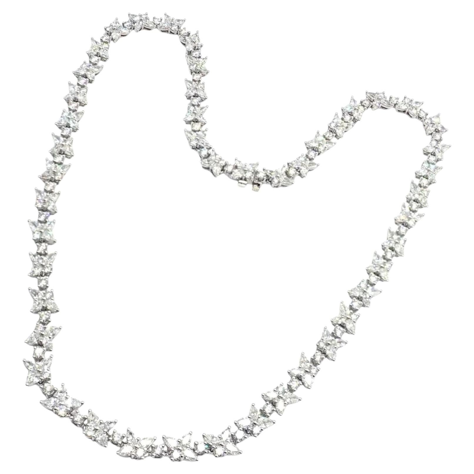 Tiffany & Co Victoria Diamond Mixed Cluster Platinum Necklace