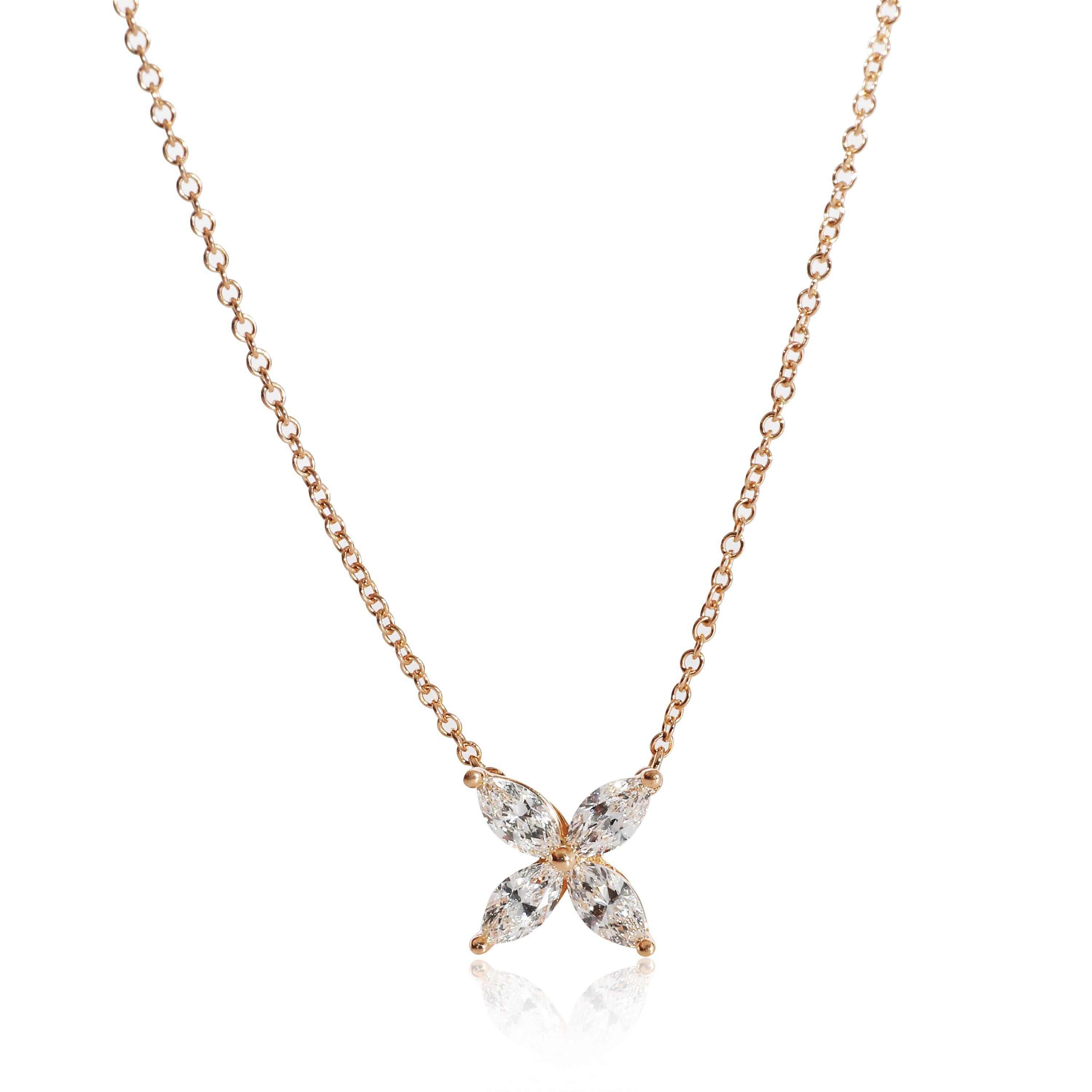 Women's or Men's Tiffany & Co. Victoria Diamond Pendant in 18K Rose Gold 0.46 CTW For Sale
