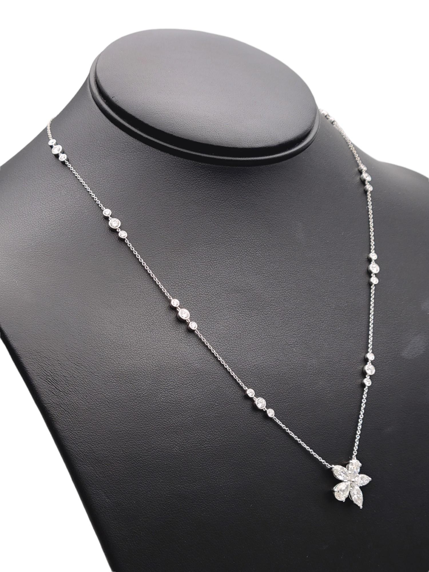 Tiffany & Co. Victoria Diamond Pendant Necklace in Platinum Extra Large, Station 8