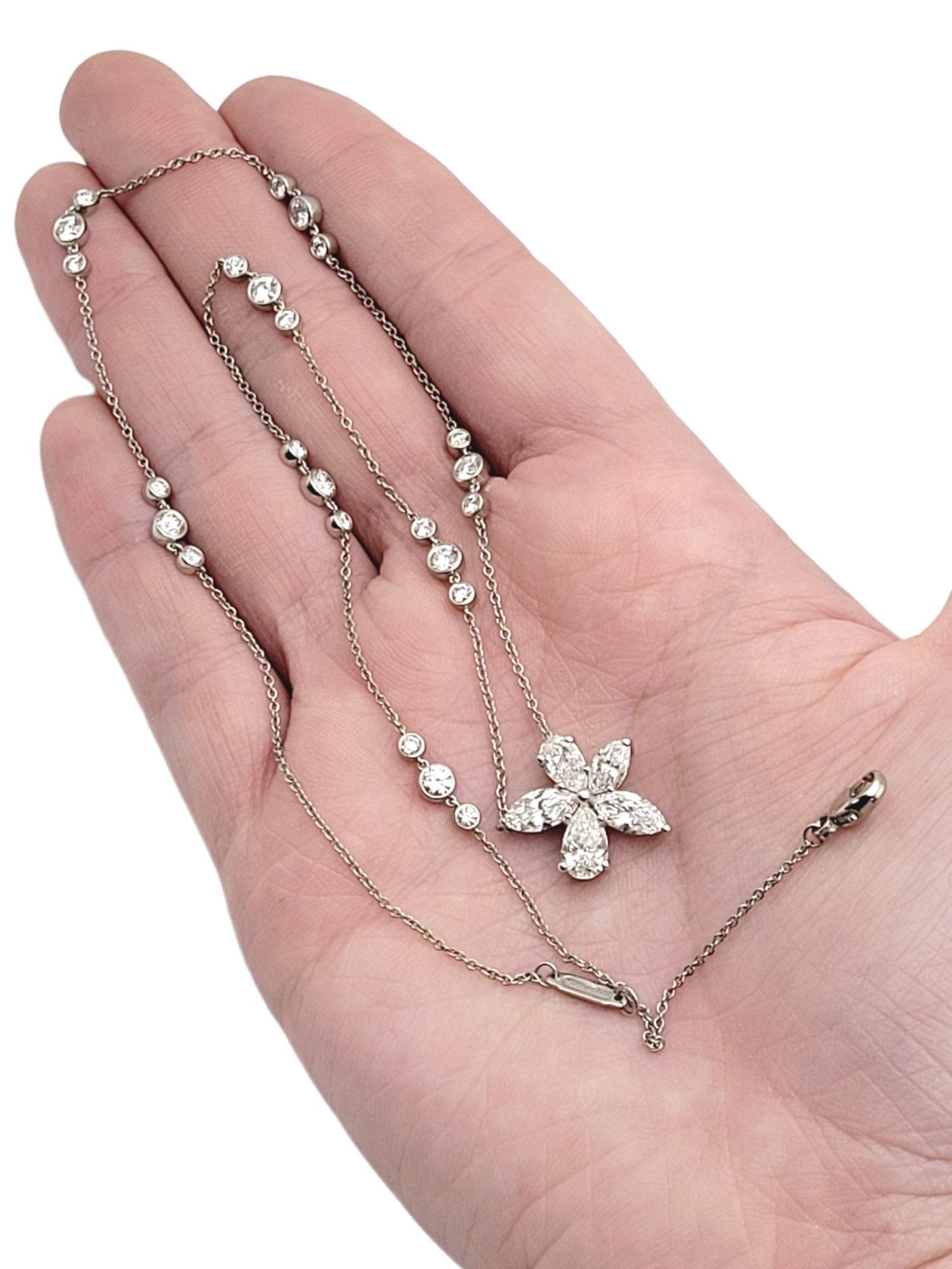 Tiffany & Co. Victoria Diamond Pendant Necklace in Platinum Extra Large, Station 10